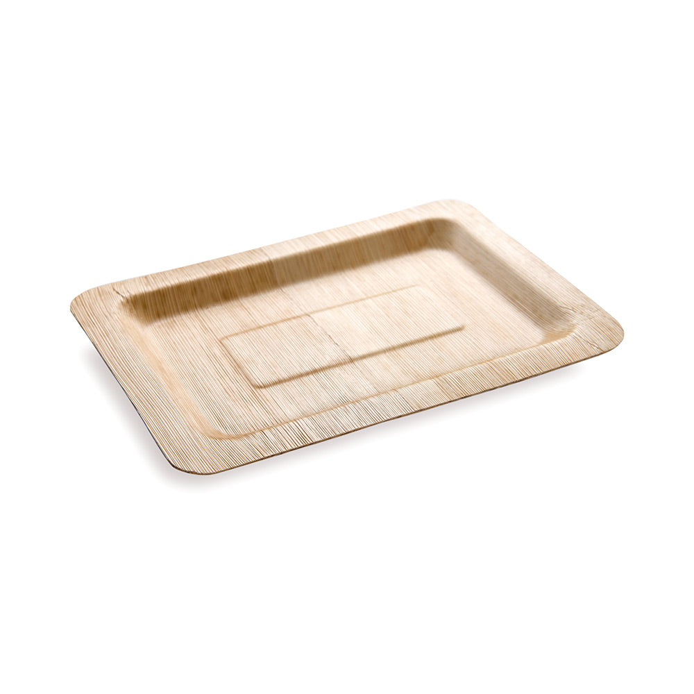 100-Pack Eco-Friendly Bamboo Plates & Flatware Set | Biodegradable Rectangle Dinnerware for Parties, Picnics, and Events | Sustainable Disposable Plates and Cutlery Combo