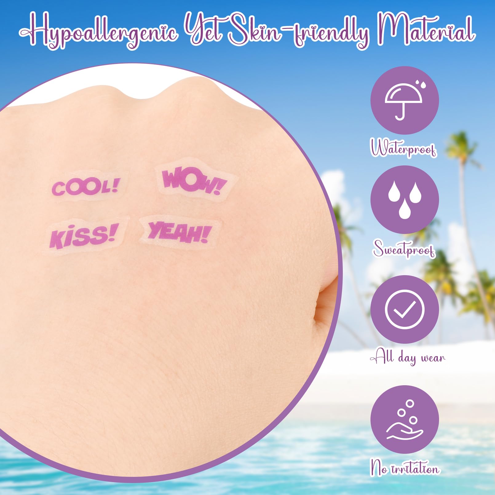 80 Pcs UV Detection Stickers for Sunscreen - Know When to Reapply Sunscreen, Safe & Waterproof UV Protection Stickers - Perfect for Beach, Pool & Outdoor Activities