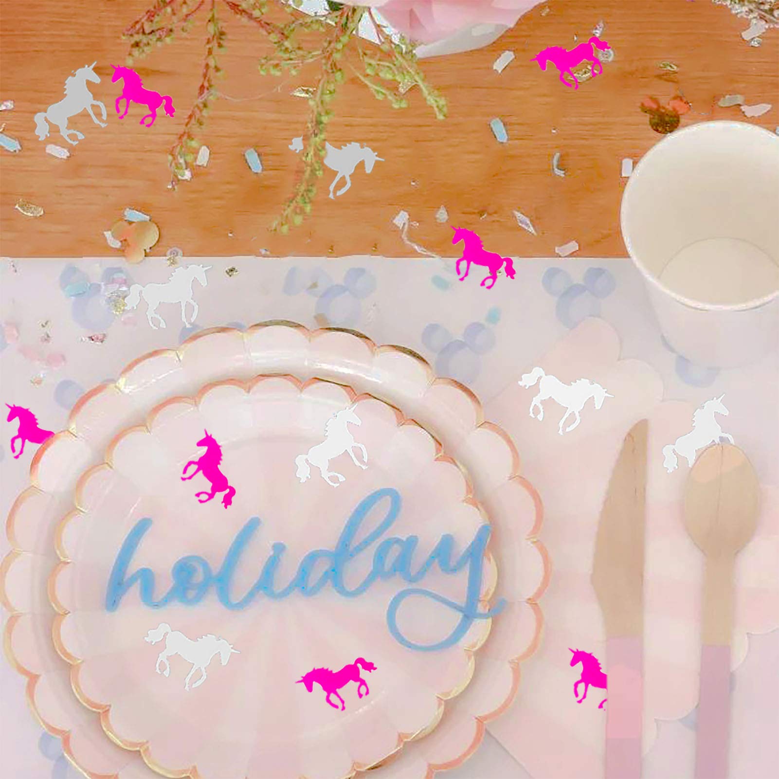 Metallic Foil Unicorn Confetti for Birthday Party Decorations - Perfect for Weddings, Baby Showers & Bridal Showers - Festive Table Scatter for Theme Parties & Celebrations