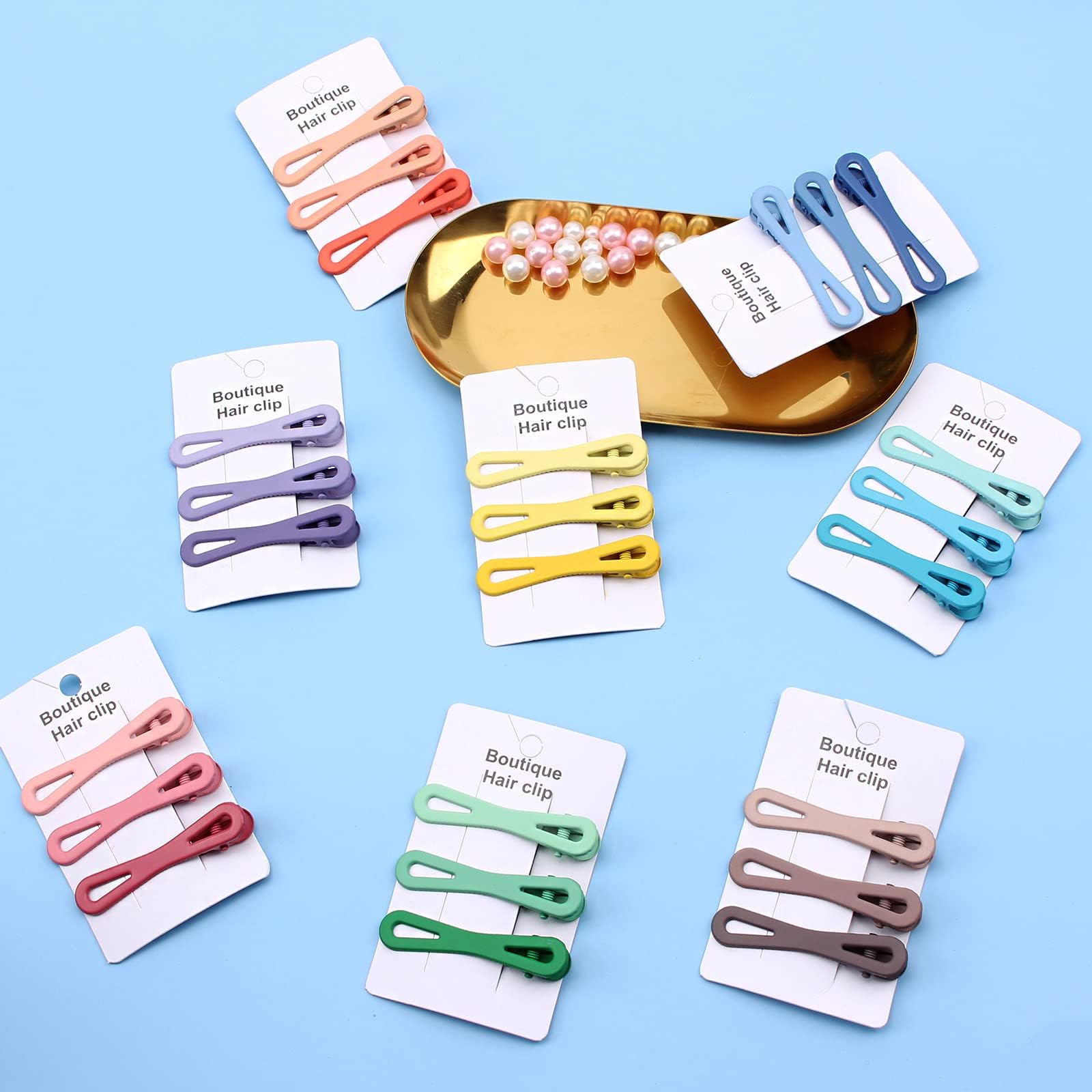 Ghelonadi Matte Geometric Hair Clips for Women - No Trace Hollow Design Fashion Hair Accessories (6-Piece Set, Multicolor) | Perfect for Everyday Styling, Office, Parties & Special Occasions