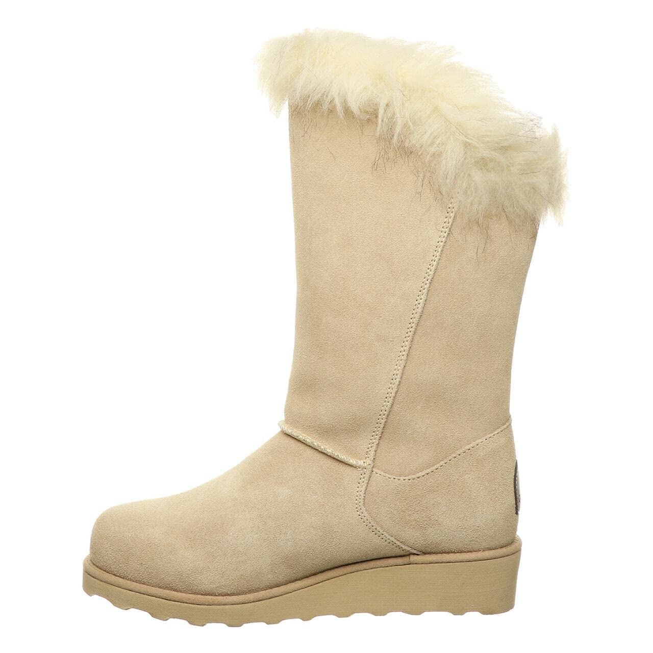 BEARPAW Women's Genevieve Suede Slip-On Winter Boots - Comfortable Ankle Booties in Multiple Colors | Warm Casual Shoes for Snow, Travel & Everyday Wear