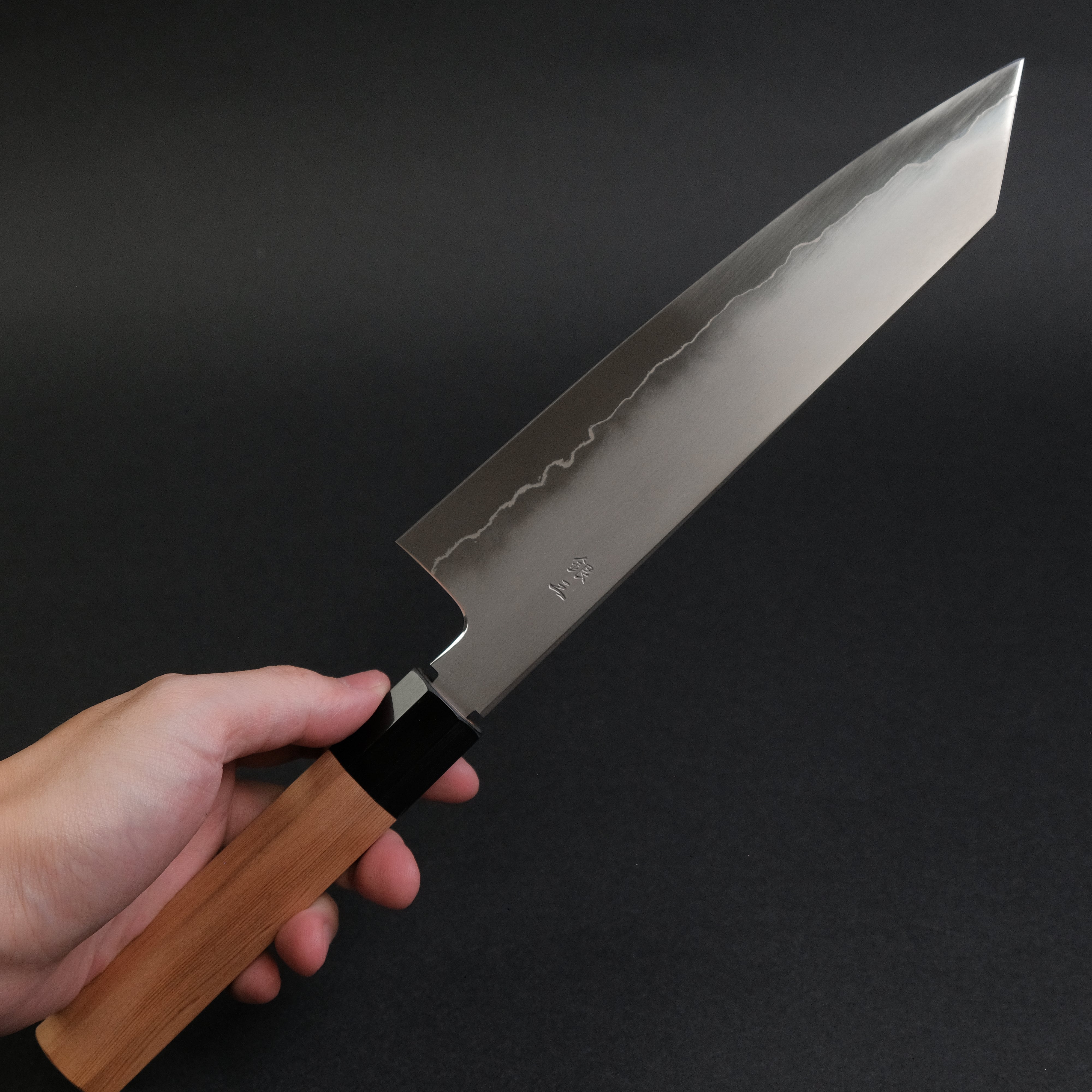 Premium Tetsujin Silver #3 Kasumi Kiritsuke Gyuto 210mm Japanese Chef Knife with Yakusugi Cedar Handle - Perfect for Sushi, Sashimi & Precision Vegetable Cutting