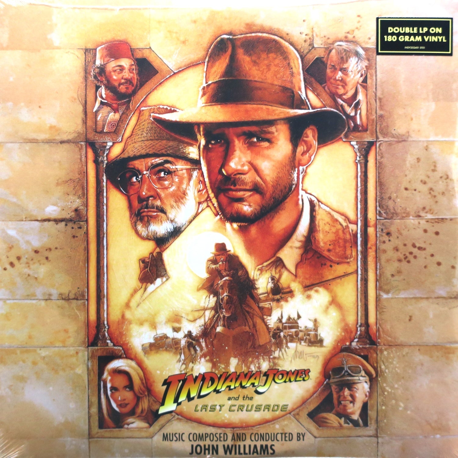 INDIANA JONES AND THE LAST CRUSADE Original Motion Picture Soundtrack by John Williams - 180 Gram Vinyl 2LP Record - Perfect for Movie Nights & Collector's Displays