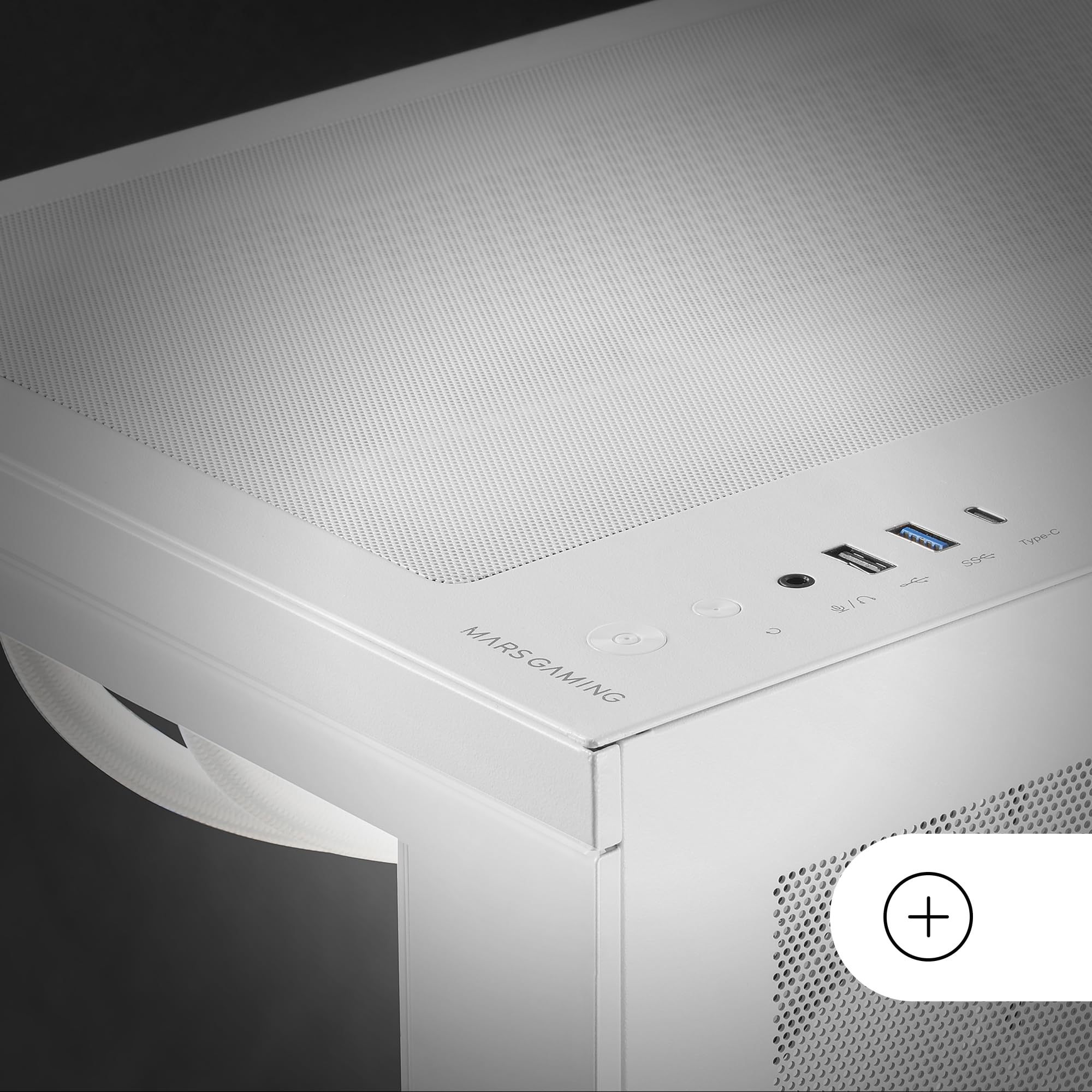Mars Gaming MC-3TCORE White ATX Gaming PC Case - Triple Tempered Glass Panels, Dual Camera Mount, Semi-Tower Design, Supports Reverse Connector Motherboards & Liquid Cooling - Perfect for Custom RGB Gaming Rigs and Streaming Setups