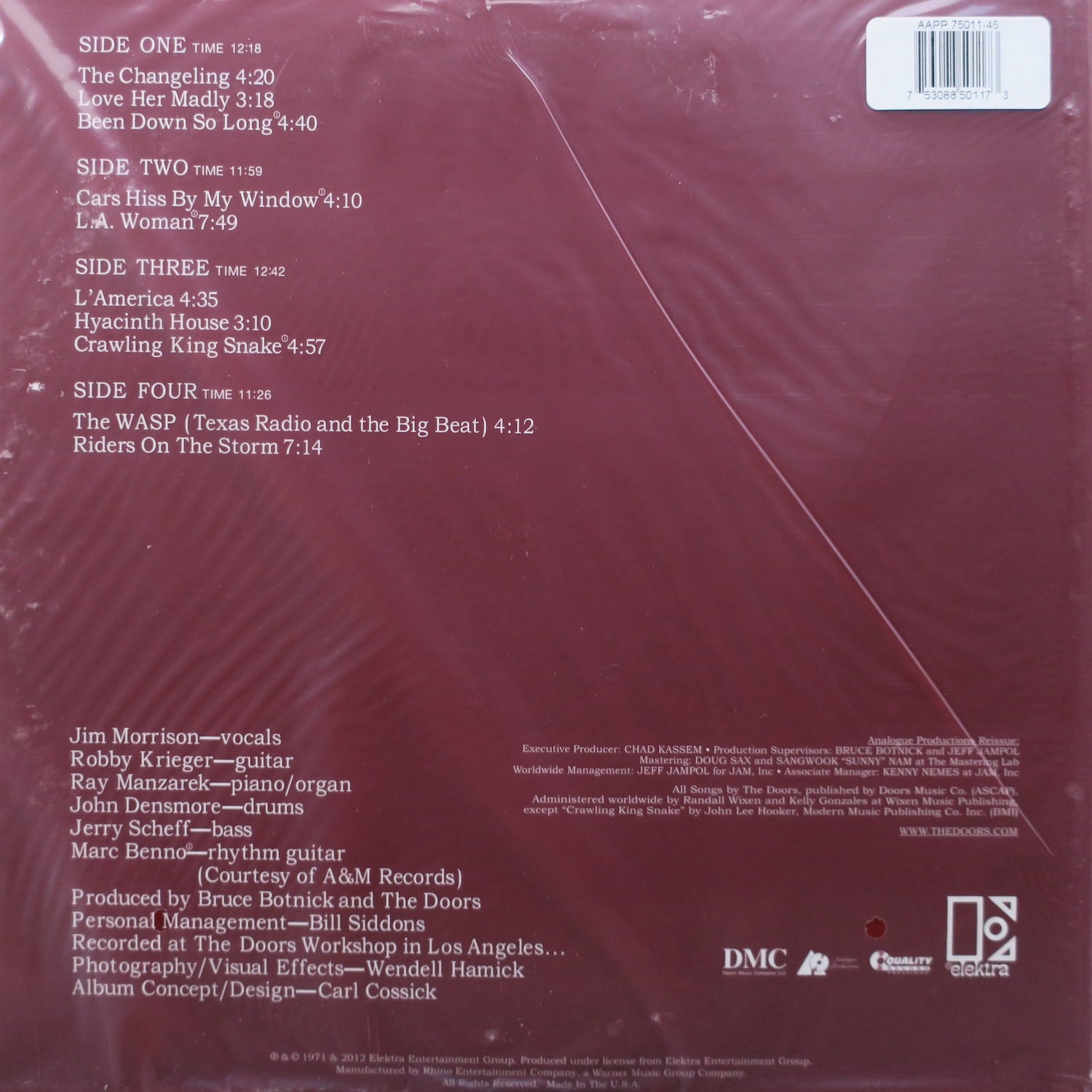 The Doors 'L.A. Woman' 180g 45rpm Vinyl 2LP - Limited Edition High-Quality Audiophile Record by Analogue Productions - Perfect for Music Collectors & Vinyl Enthusiasts