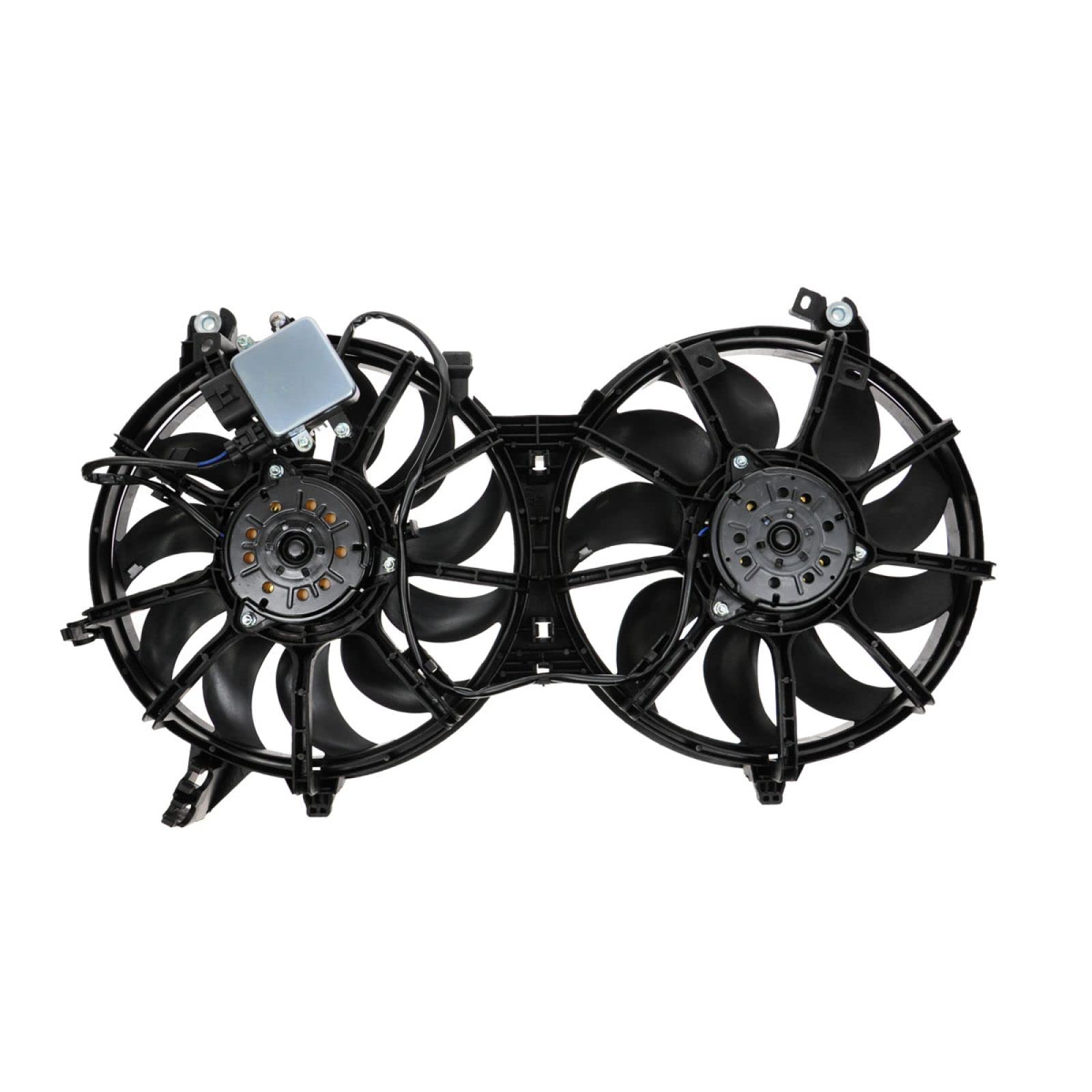 TRQ Radiator Dual Cooling Fan Assembly - Compatible with 2008-2016 INFINITI EX35 FX35 FX50 G35 G37 M35h Q60 Q70 & Nissan 370Z (IN3115108) - High Performance Cooling for Hot Weather & Heavy Traffic Driving