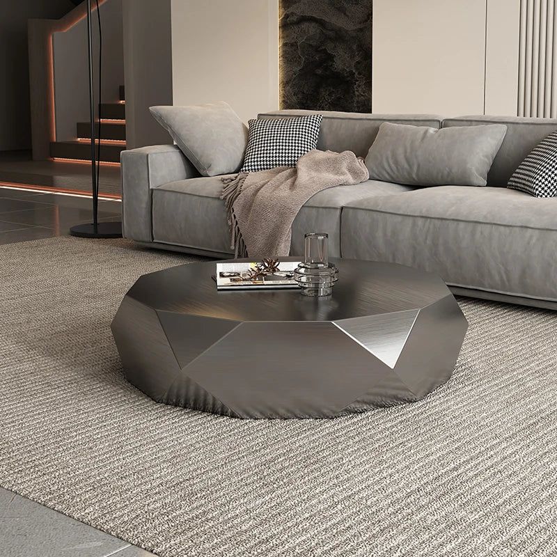 Italian Designer Metal Coffee Table - Modern Living Room Accent Table for Home Decor & Entertaining
