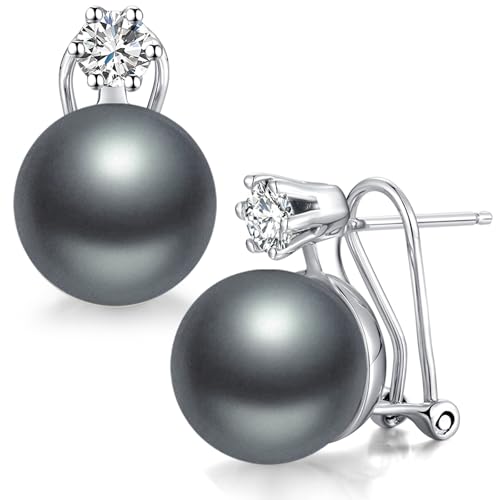 A: Large Pearl Stud 12mm-dark gray