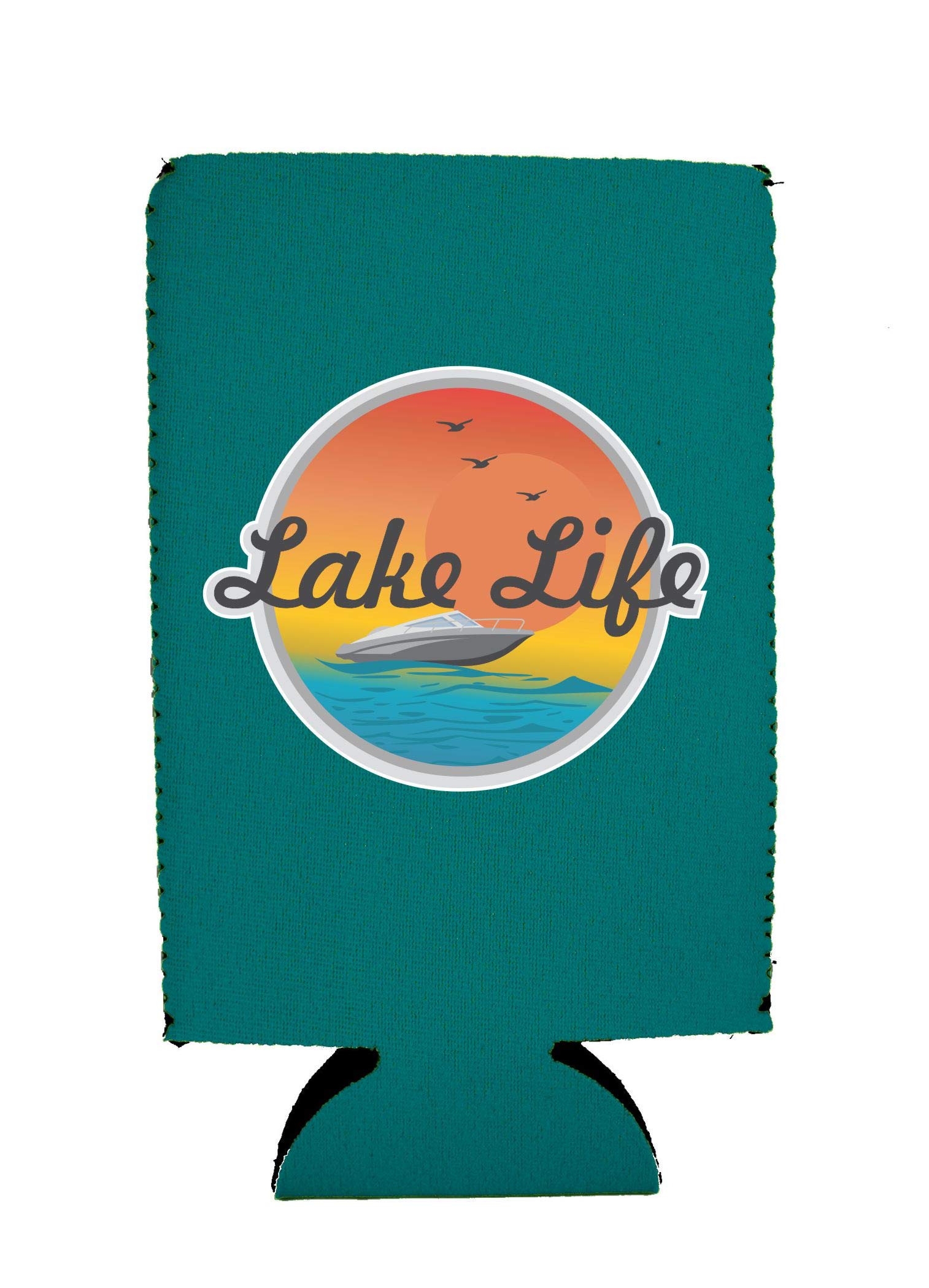Lake Life 16 oz. Can Cooler in Aqua - Perfect for Beach, Pool, Boating & Outdoor Parties