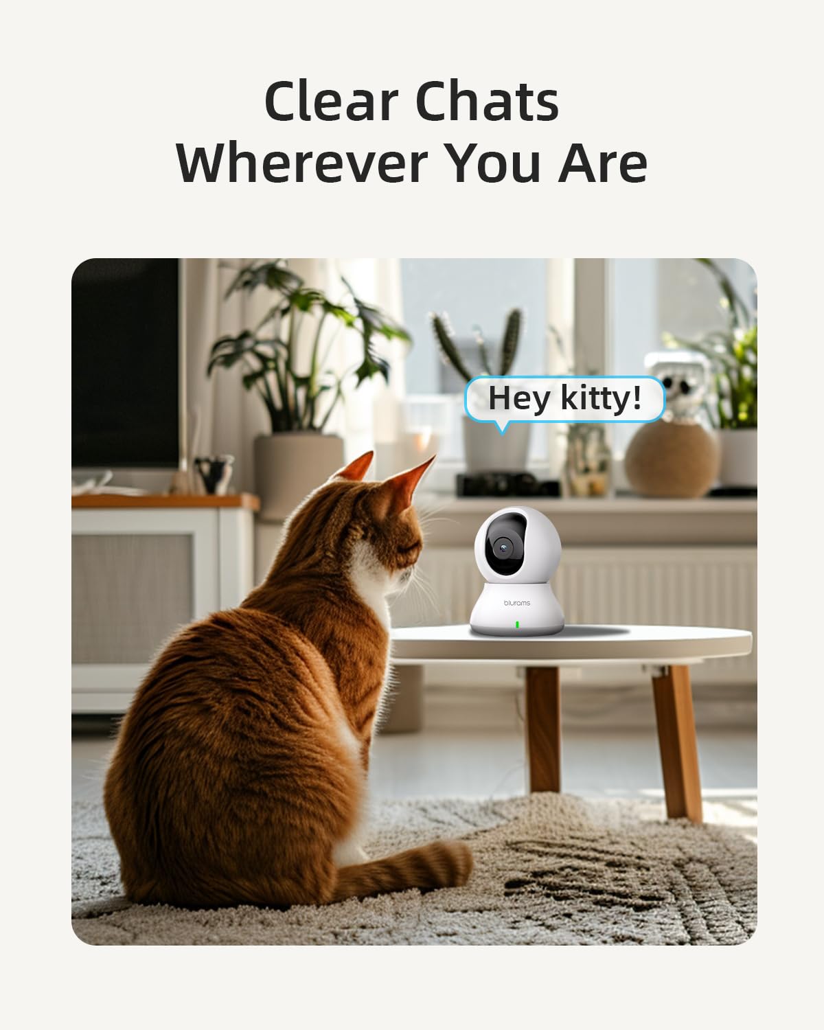 Blurams 2K Indoor Security Camera with 360° PTZ, 5GHz/2.4GHz Dual-Band WiFi, Motion Tracking, 2-Way Audio, IR Night Vision & Siren - Pet Monitoring & Home Security Camera for Dogs, Cats & Baby Safety (Cloud/SD Storage) - Perfect for Nursery, Living Room & Office Surveillance