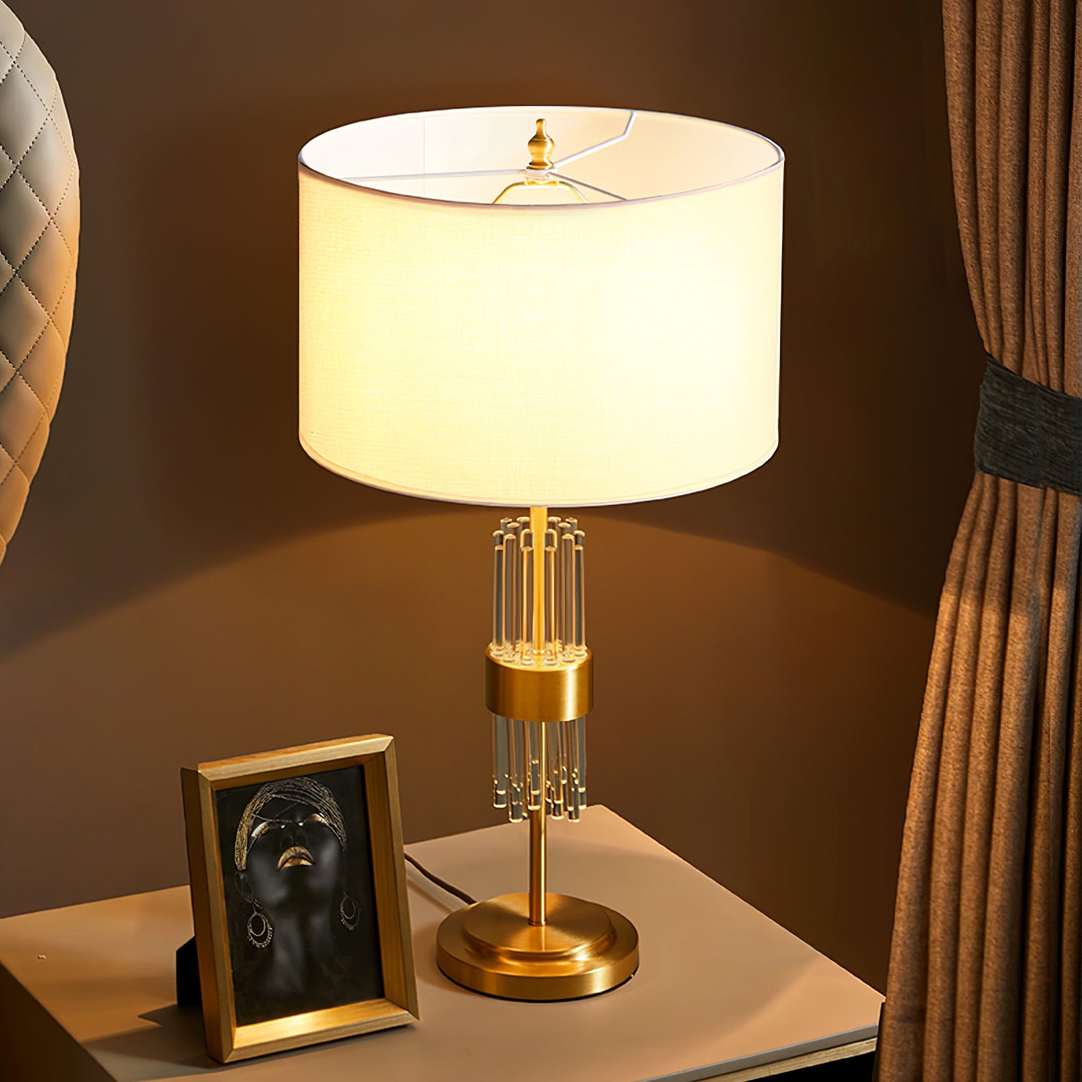 Sabina Table Lamp - Modern LED Nightstand Light with USB Port, Touch Control & Adjustable Brightness for Bedroom, Living Room & Office