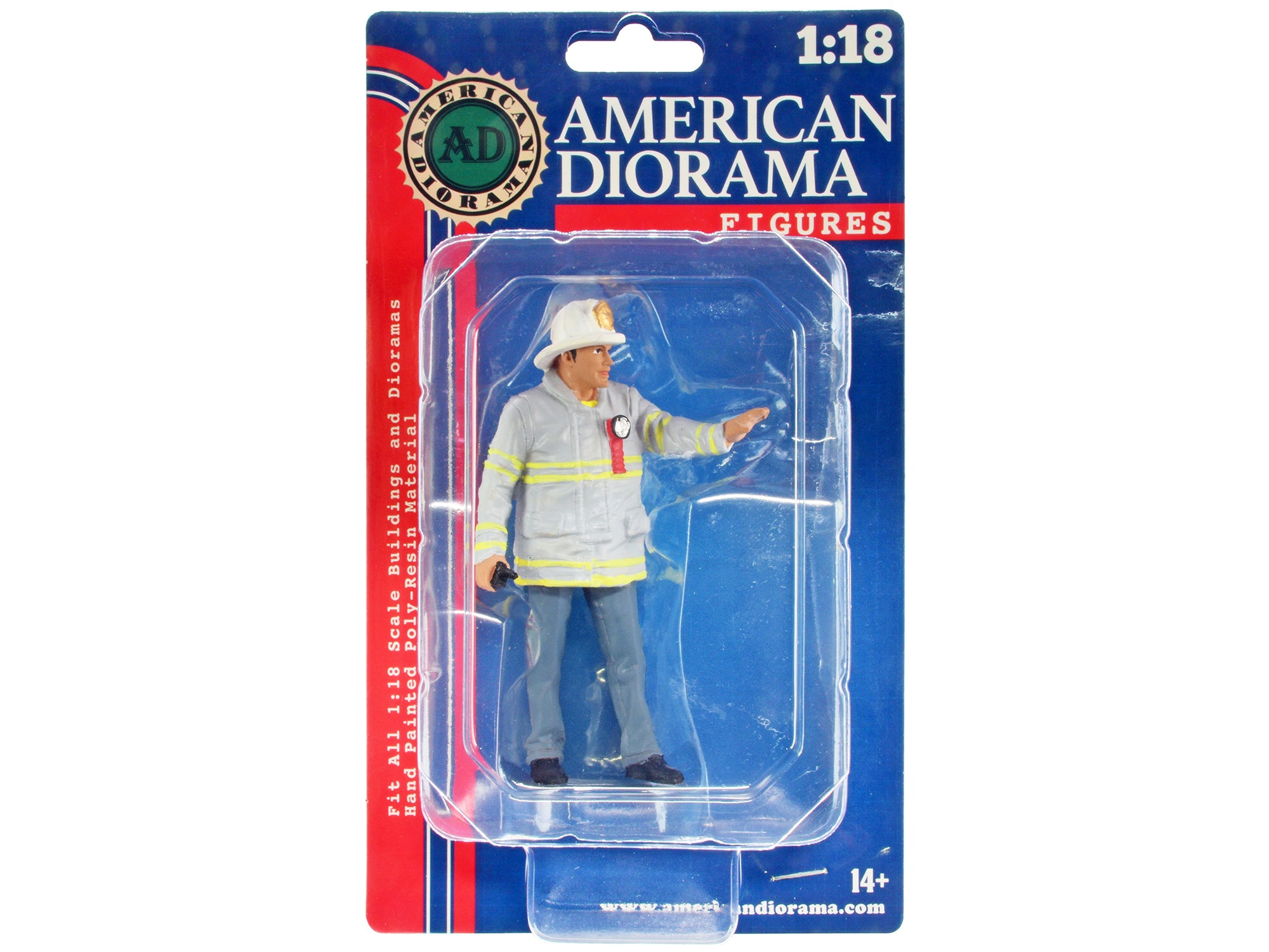 1/18 Scale Fire Captain Action Figure - Realistic Firefighter Model for Diorama & Collectors - Perfect for Model Displays, Toy Scenes & Gifts
