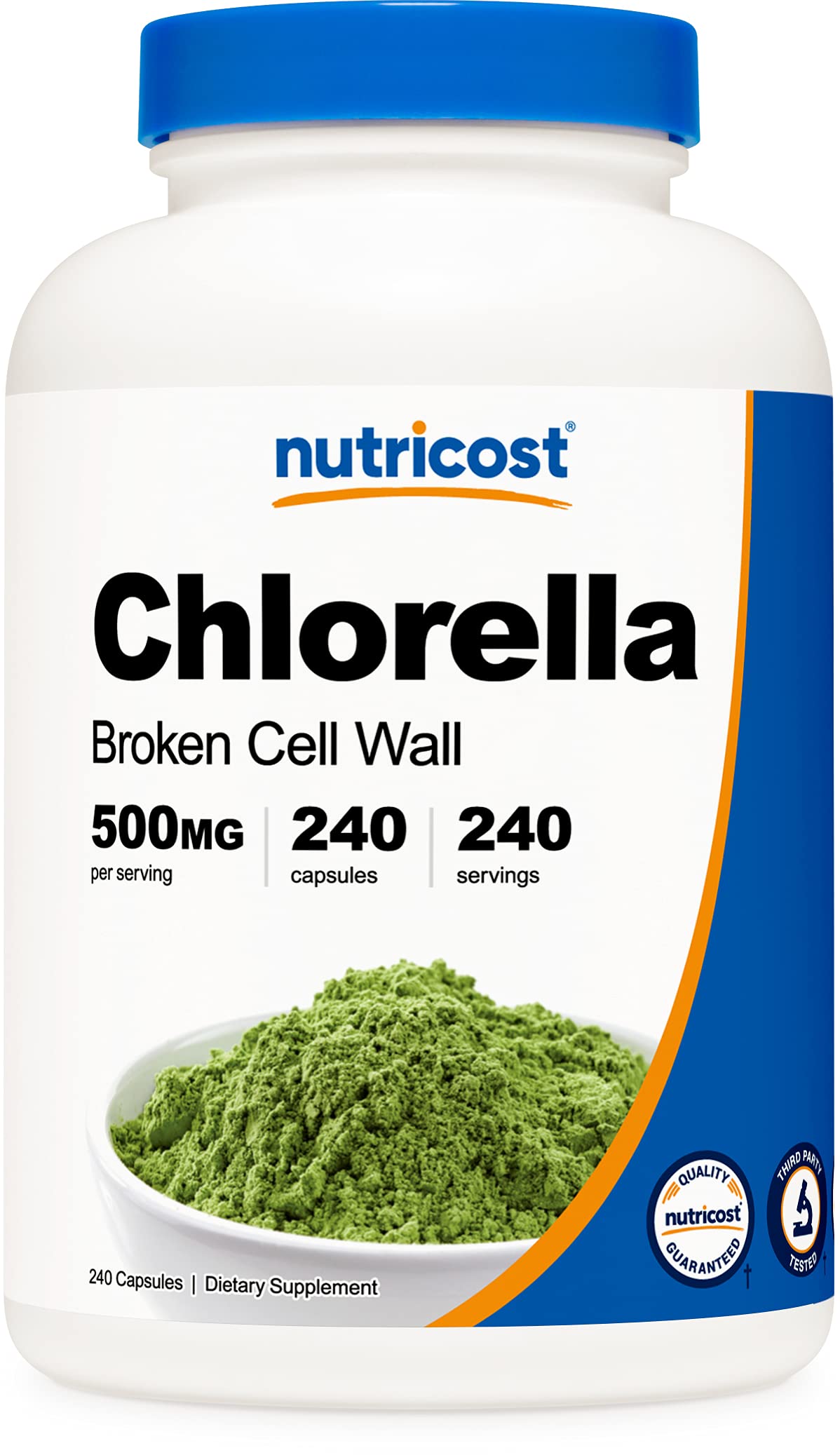 Nutricost Chlorella Capsules 500mg, 240 Vegetarian Capsules - Non-GMO, Gluten Free, Organic Superfood Supplement for Detox & Immune Support - Perfect for Daily Wellness & Cleanse Routine