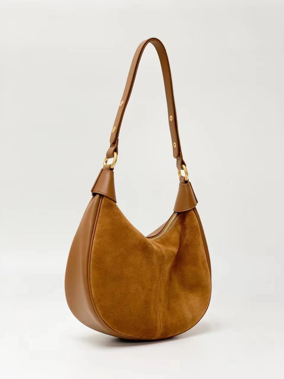 Stylish Semi-Circle Soft Leather Tote Bag for Women - Lightweight & Durable Handbag for Work, Travel & Everyday Use