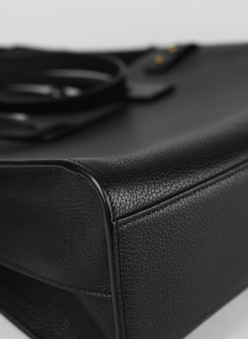 Saint Laurent Sac du Jour Large Black Leather Tote Bag for Women - Luxury Designer Handbag for Work, Travel & Everyday Use
