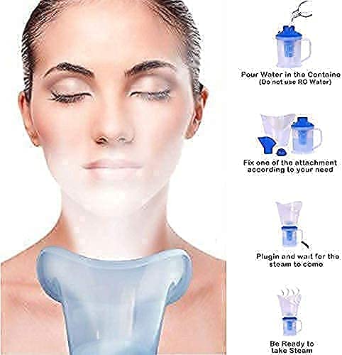 UDEETA MART 3-in-1 Face, Nose & Cough Steamer - Plastic Steam Vaporizer, Nozzle Inhaler & Facial Sauna for Adults & Kids | Relieves Congestion, Hydrates Skin | Perfect for Cold Relief & Home Spa Treatments