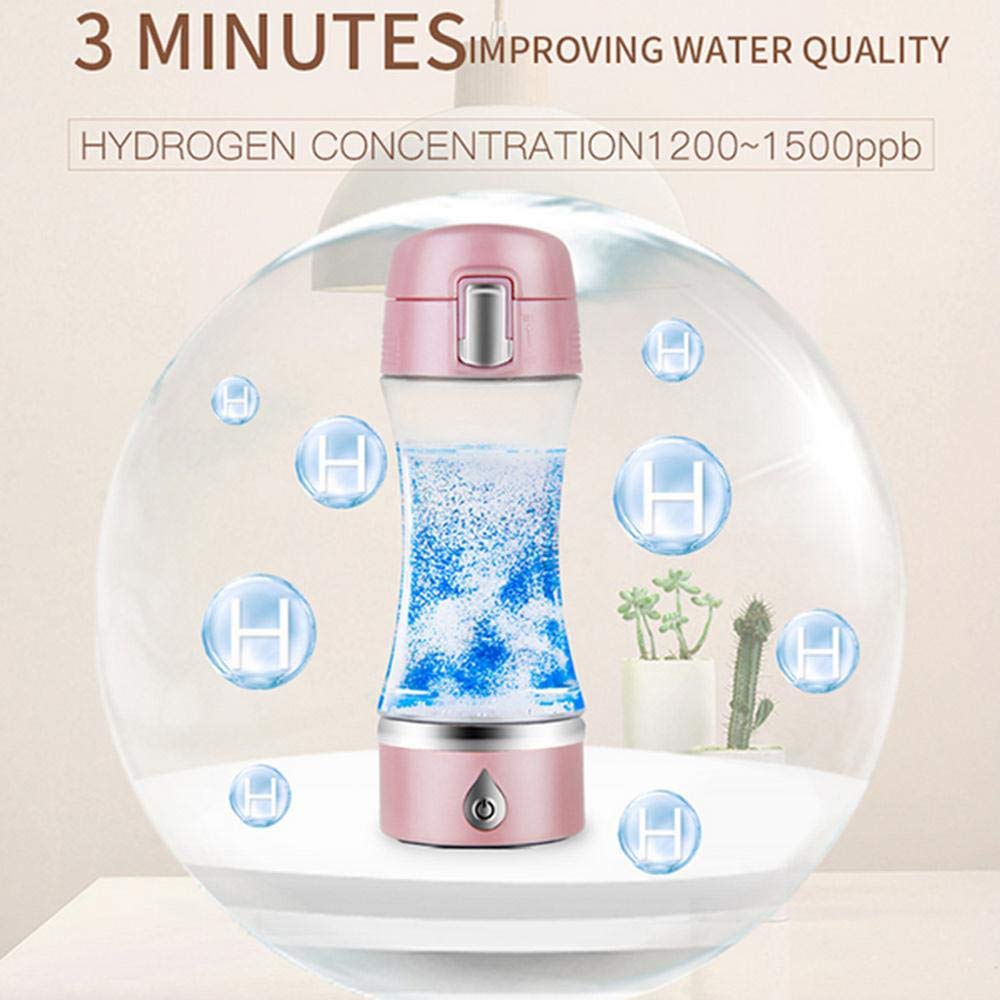 Portable Hydrogen Water Bottle - 380ML Rechargeable H2 Water Generator with Pure Glass for Hydrogen-Rich Drinking Water | Perfect for Travel, Gym & Daily Hydration