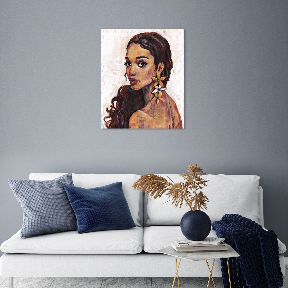 Elegant White Floral Canvas Wall Art Print - Traditional Flower Painting for Bedroom Decor | Perfect for Living Room, Nursery & Home Office