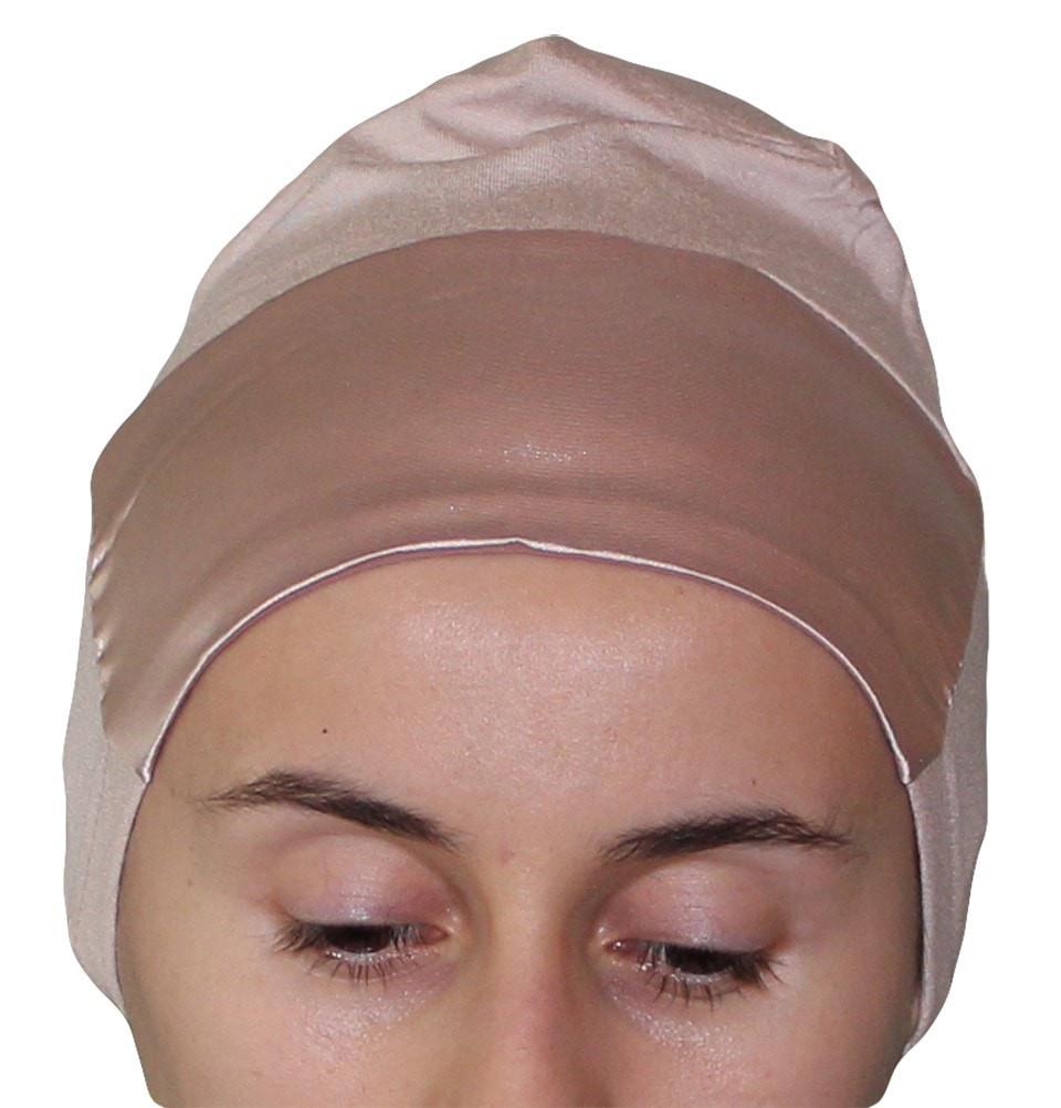 Aker Satin Bonnet Underscarf - Light Beige | Silk-Like Hair Protection for Sleep & Hijab | Prevents Frizz & Breakout