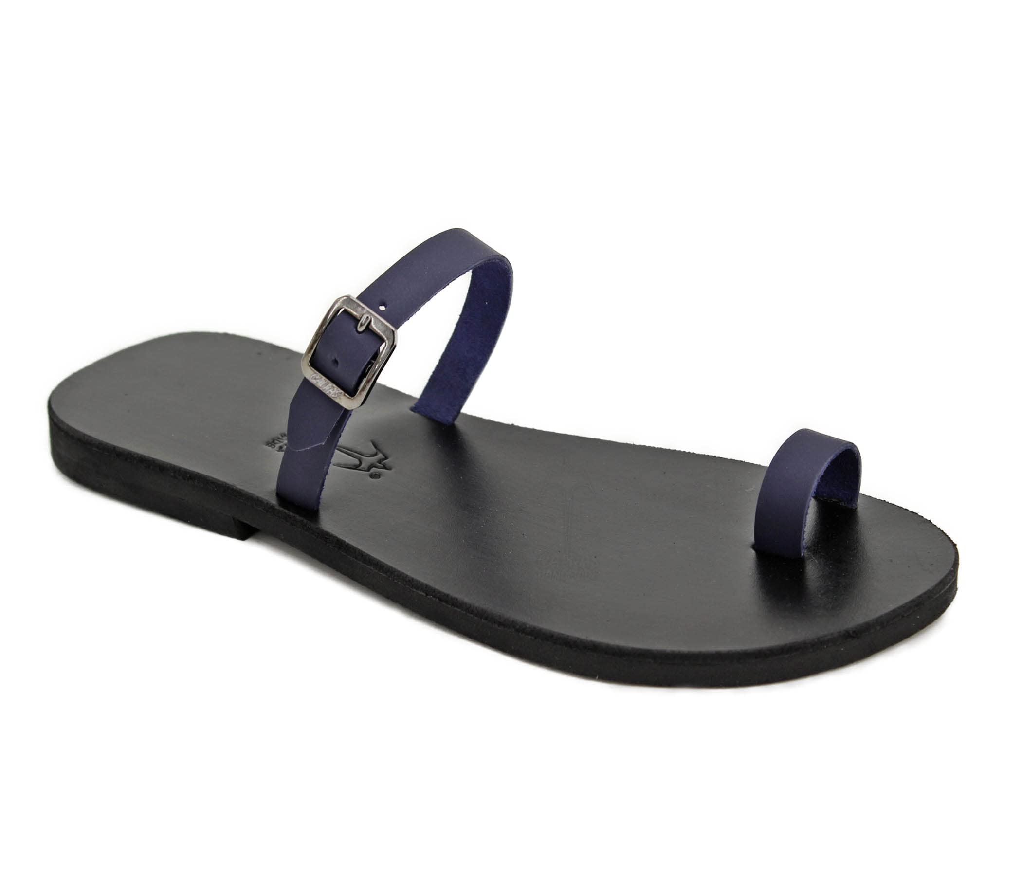 Barefoot Leather Sandals with Toe Ring - Minimalist Greek Slide Sandals for Women | Beach, Boho, Summer Outfits