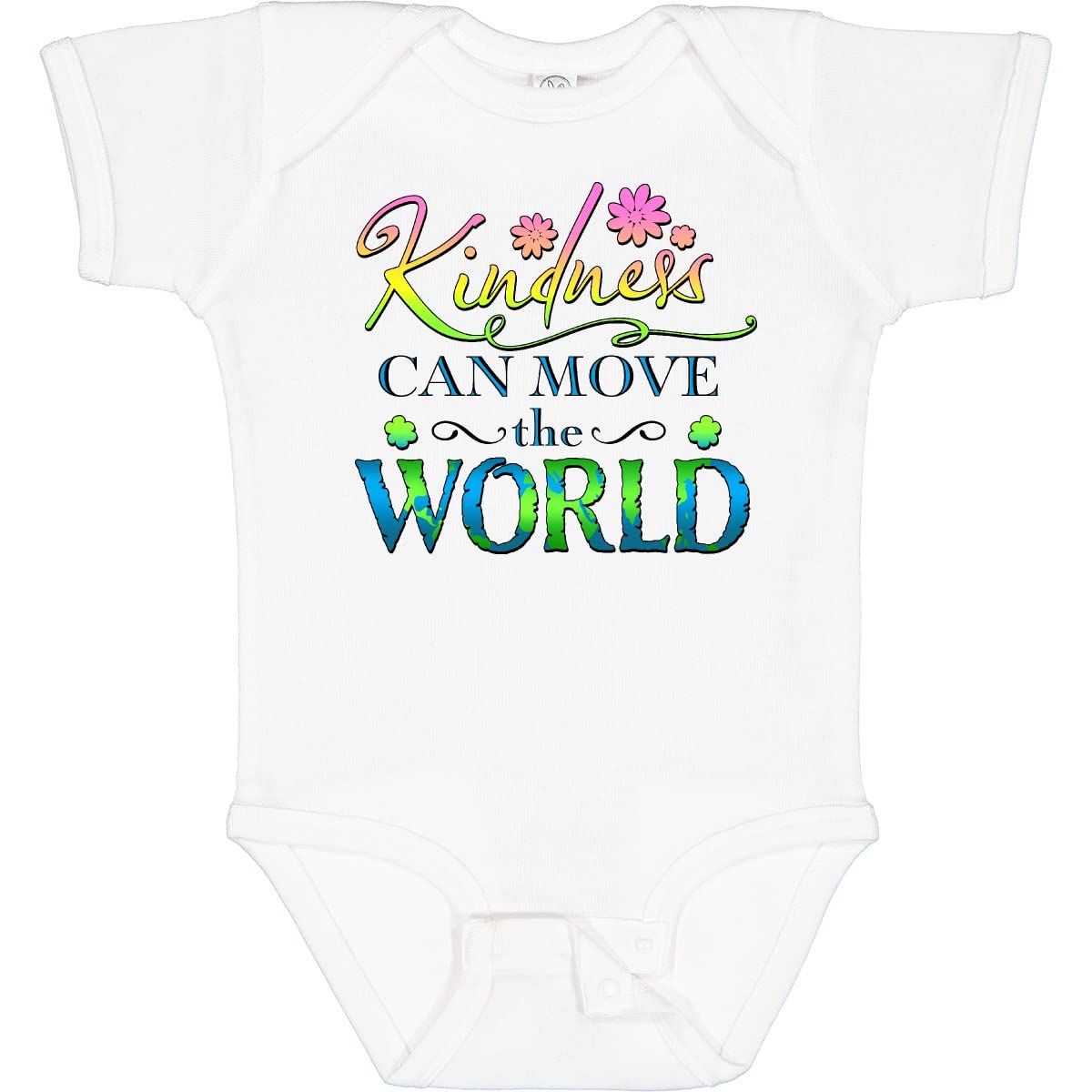 Inktastic Kindness Can Move The World Floral Baby Bodysuit - Soft Cotton Onesie for Newborns & Infants, Perfect for Everyday Wear, Gifts & Photo Shoots