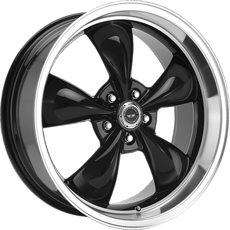 American Racing 16x7 AR105 Torq Thrust M Gloss Black Wheels with Machined Lip +35mm Offset - High Performance Rims for Muscle Cars, Hot Rods & Custom Vehicles