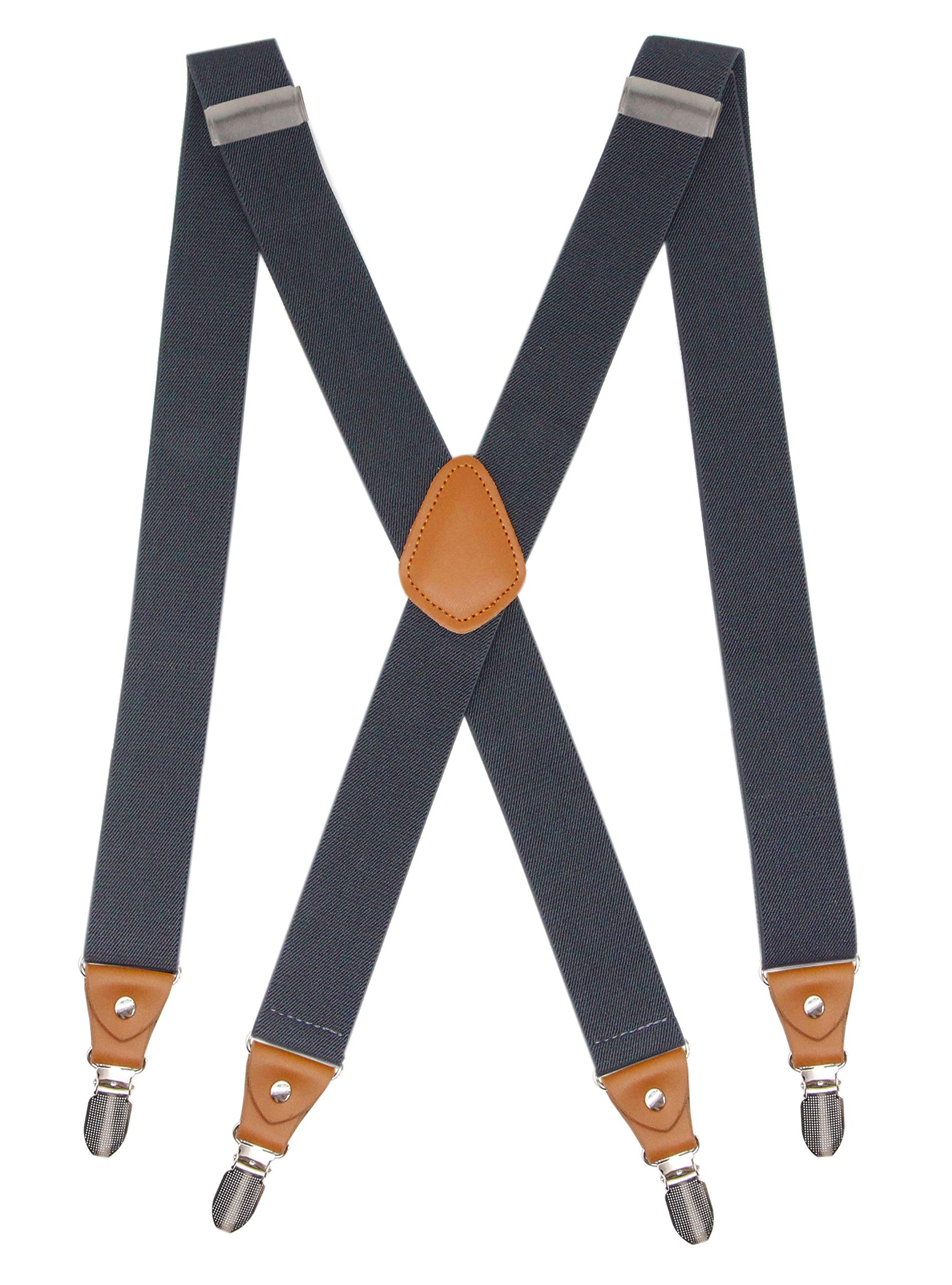 Adjustable Elastic X Back Suspenders for Men & Women - Heavy Duty Metal Clips - Perfect for Formal Wear, Vintage Style & Work Attire