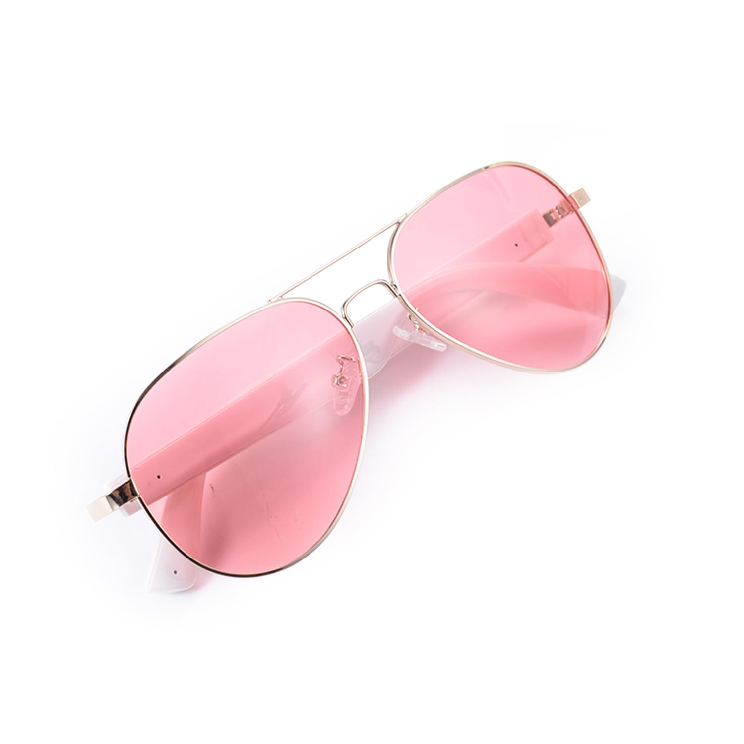 Smart Bluetooth Audio Glasses with HD Nylon Lens, Built-in Mic & Speakers, Fast Charging, UV Protection, Touch Control & Voice Assistant for Men & Women - Perfect for Riding, Driving, and Outdoor Activities (Pink)