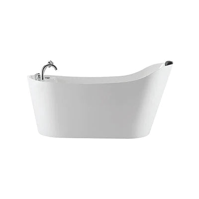 Empava 67-Inch Freestanding Jetted Bathtub - White Acrylic Soaking Tub with Massage Jets (Model 67AIS09) - Perfect for Luxury Bathrooms & Spa Relaxation at Home