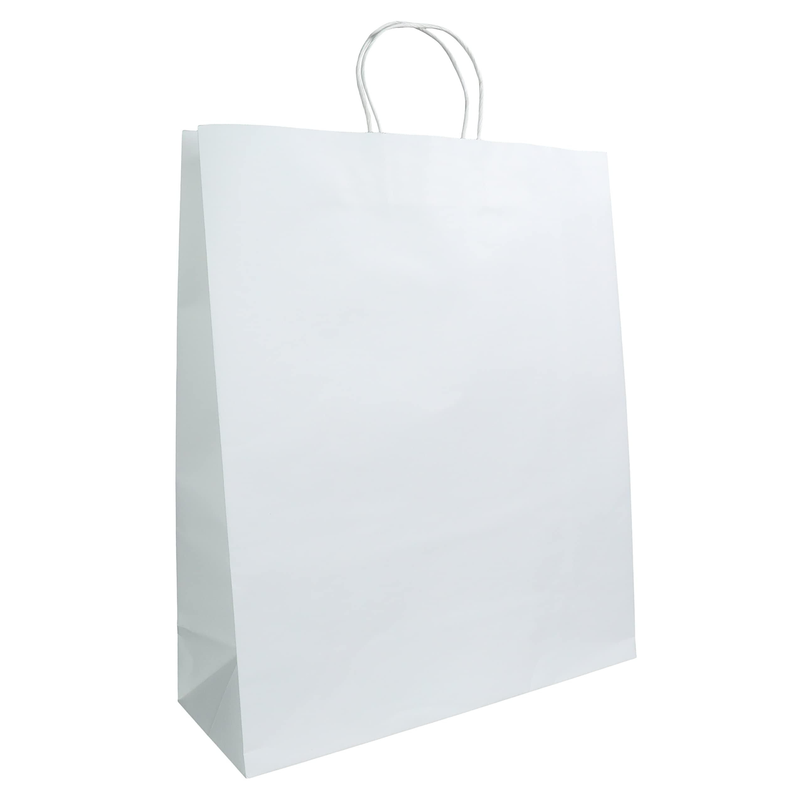 **200 Pack White Kraft Paper Tote Bags 16