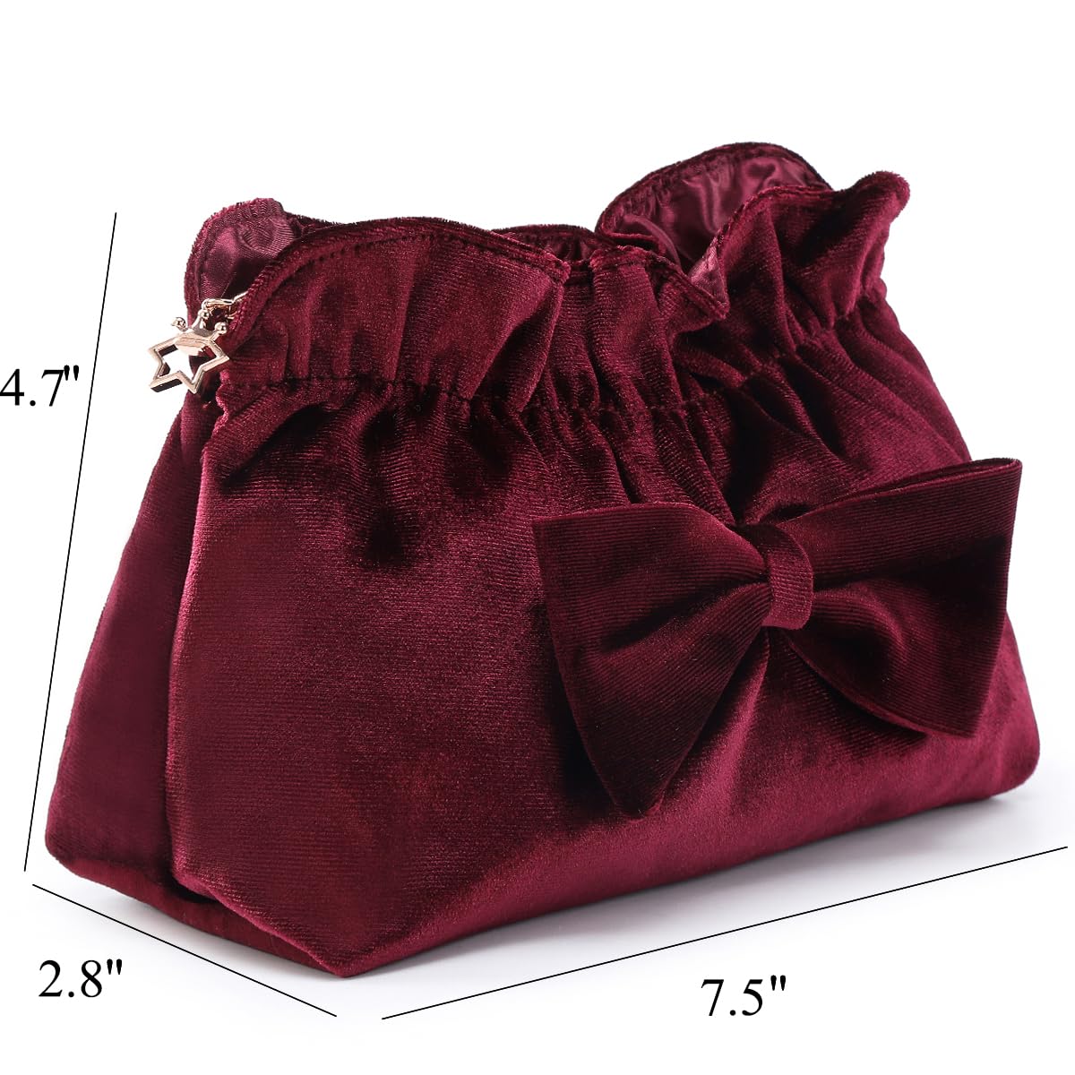Velvet Makeup Bag for Women - Soft Zippered Cosmetic Pouch, Travel Toiletry Organizer | Perfect Gift for Birthday, Christmas, Valentine's Day | Great for Daily Use, Traveling, and Gifting