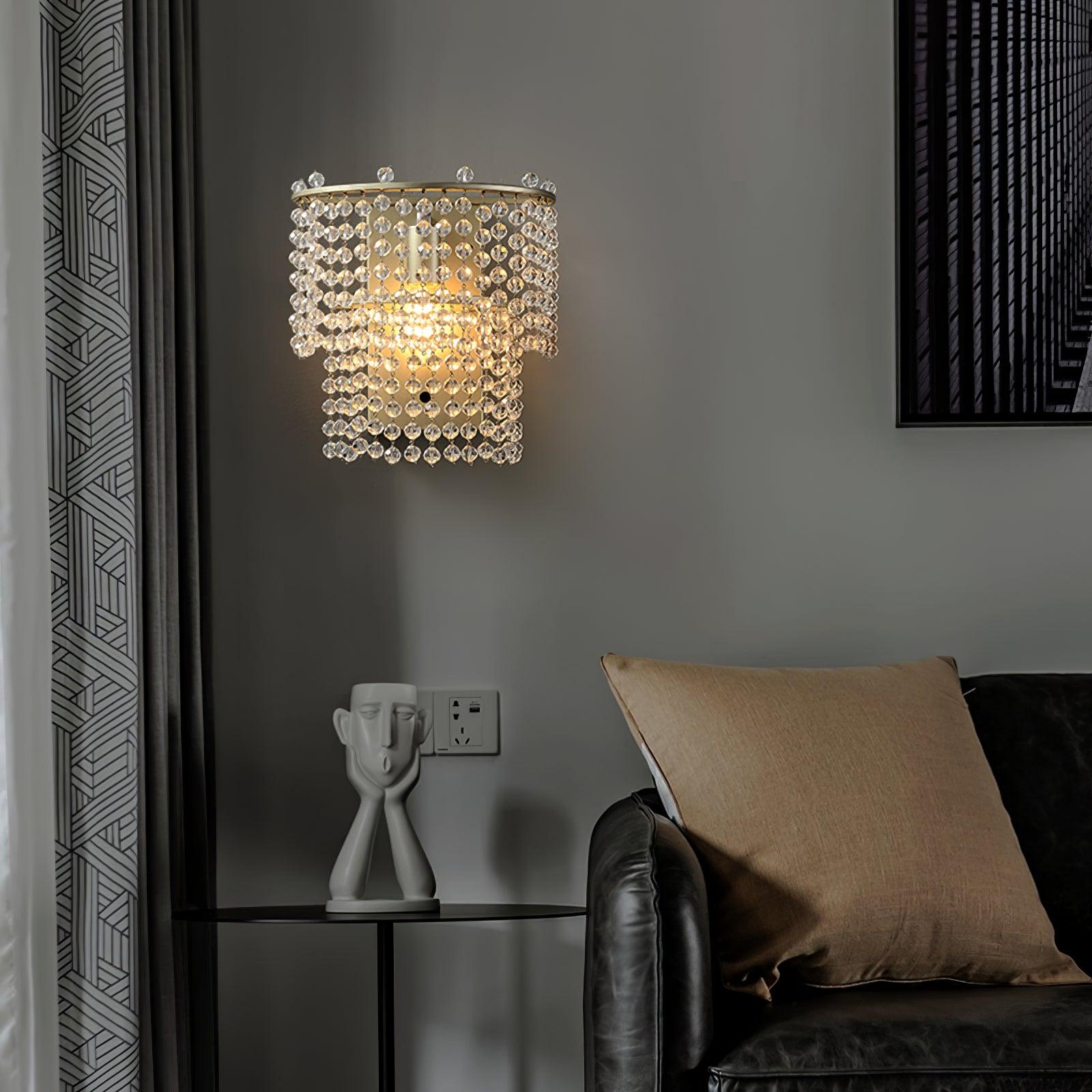Crystal Waterfall Wall Light - Modern LED Waterfall Sconce for Home Decor, Bedroom, Living Room, Bathroom - Elegant Dimmable Lighting Fixture for Indoor Spaces