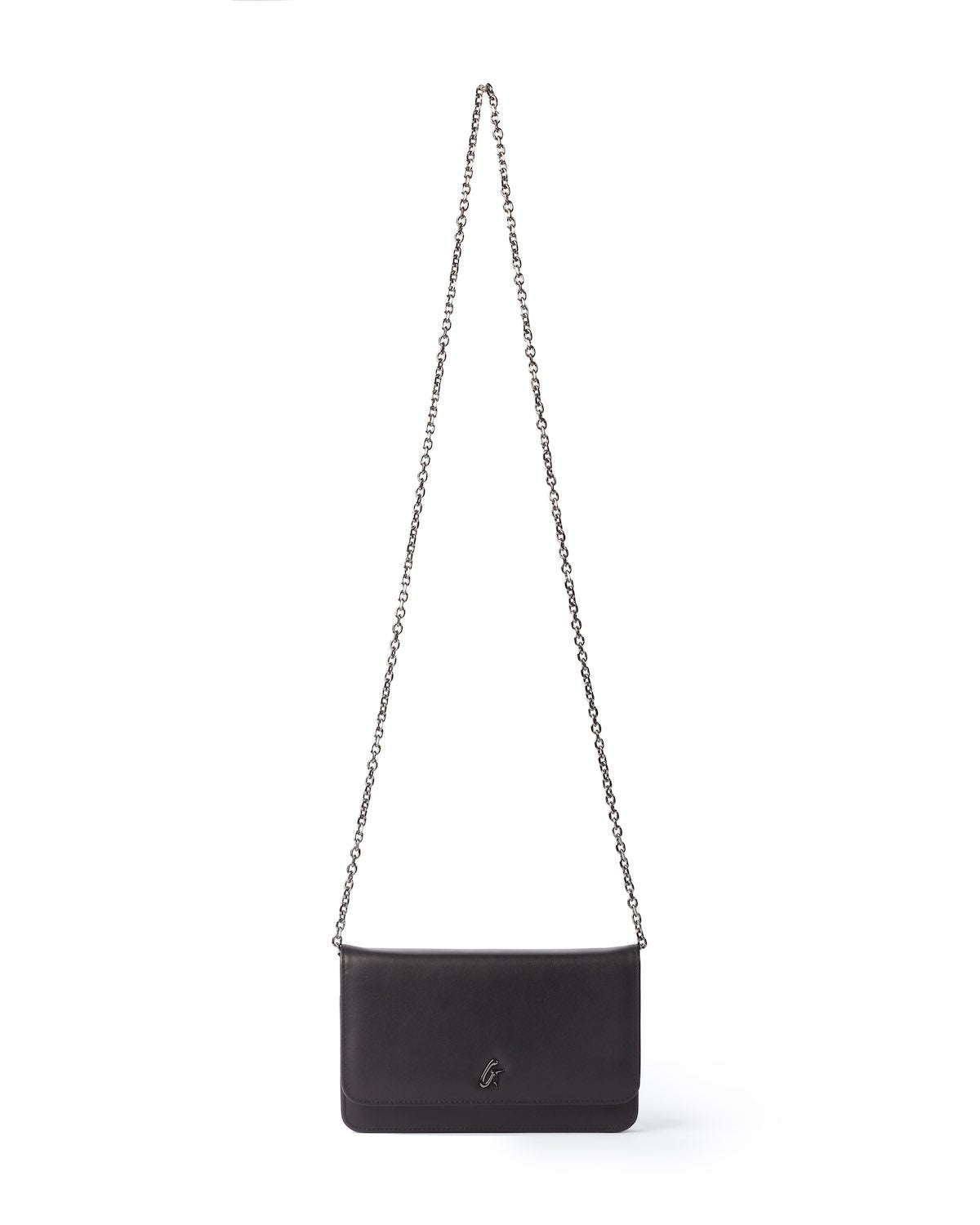 Standard Gunmetal Women's Wallet on Chain (WOC) in Black - Elegant Crossbody Bag for Evening Outings & Daily Use