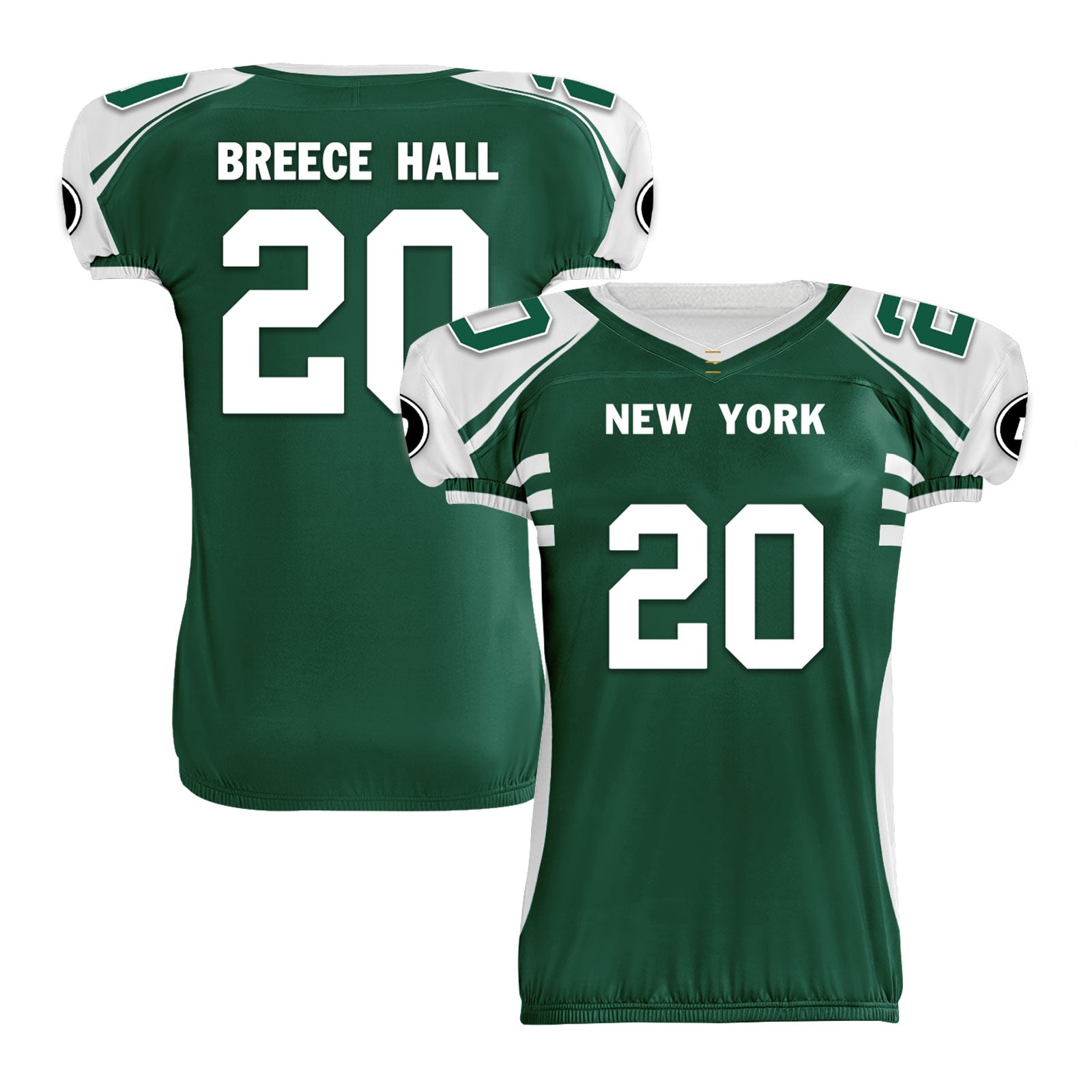 Custom Green & White New York High Performance American Football Jersey FBJ06 D023001 Size 28 - Perfect for Game Day, Team Sports & Fan Apparel