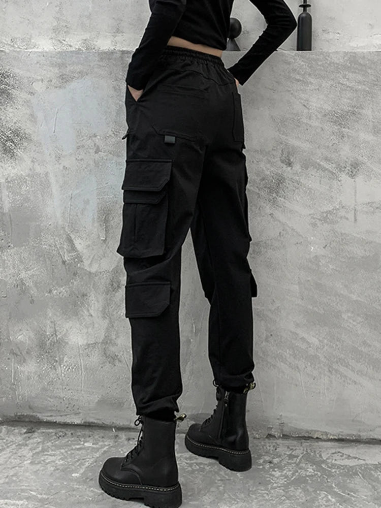 High Elastic Waist Long Harem Pants for Women - Black Loose Fit Fashion Trousers | Comfortable Spring & Autumn Casual Wear 2025 | Perfect for Yoga, Lounge & Street Style Outfits