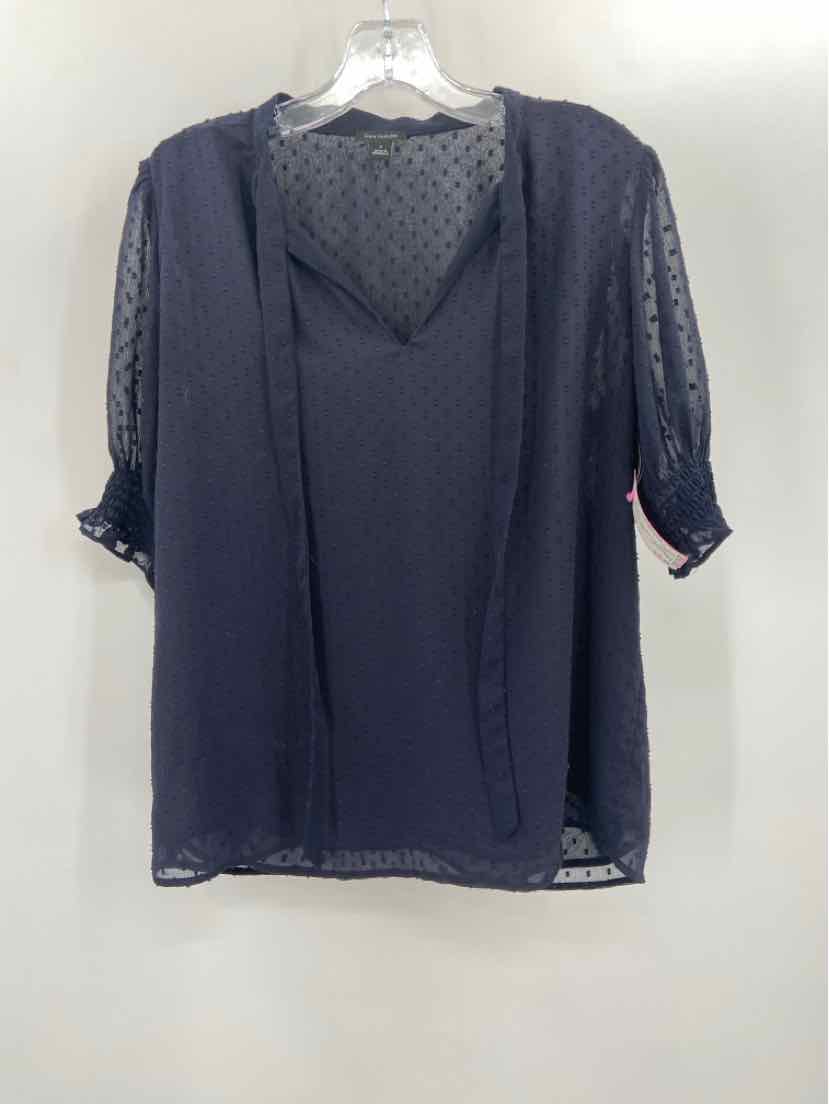 Pre-Owned Ann Taylor Navy Blue Blouse Size Small - Perfect for Work, Office & Casual Wear