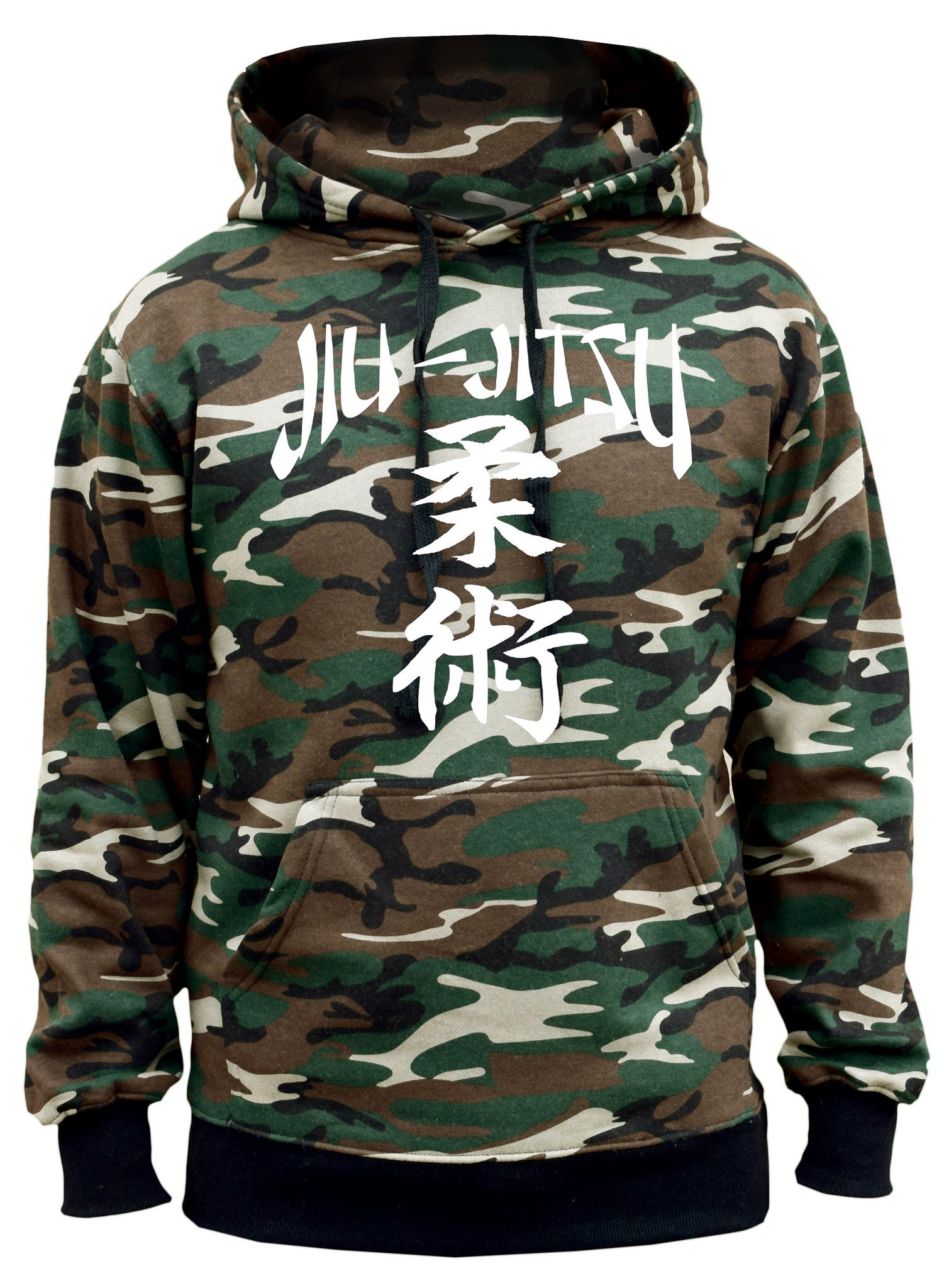 Interstate Apparel Men's Japanese Jiu Jitsu Camo Hoodie - Martial Arts Training, BJJ Gi Hooded Sweatshirt for Grappling & MMA - Perfect for Gym, Dojo & Streetwear