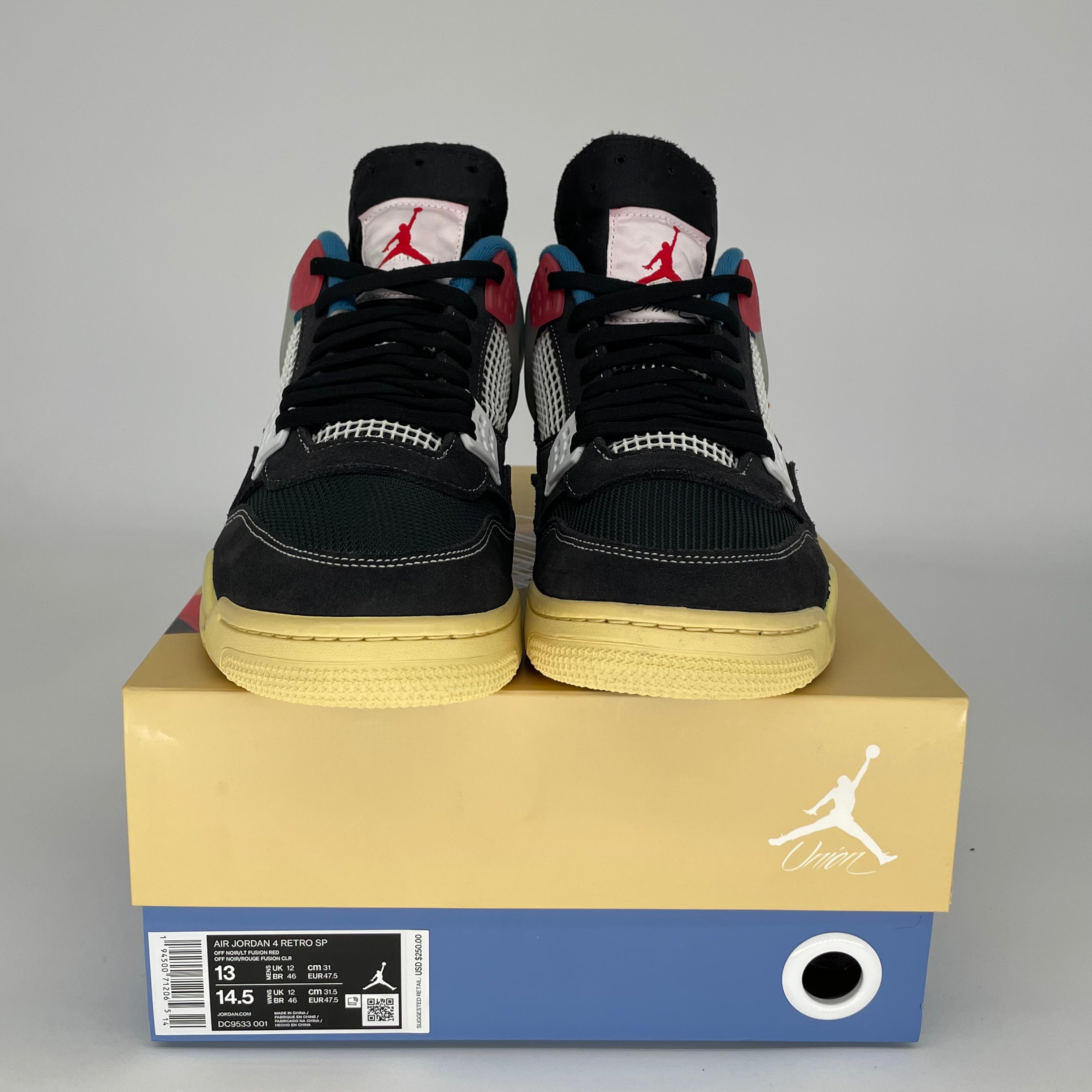 AIR JORDAN 4 UNION OFF NIOR Men's Basketball Shoes Size 13 DC9533-001 Black - Retro Sneakers for Streetwear & Casual Outfits