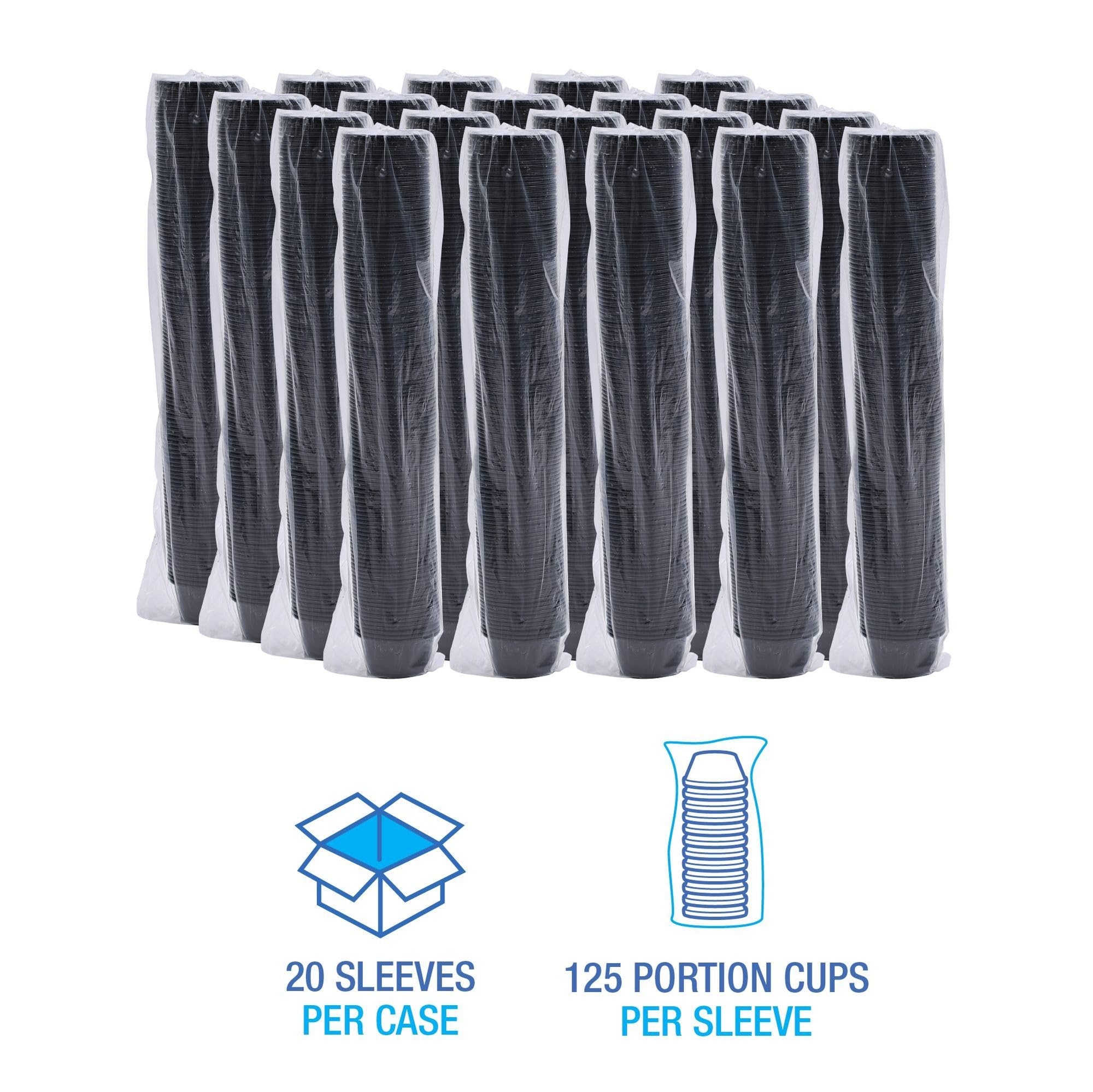 Boardwalk BWKPRTN2BL 2 oz. Black Polypropylene Souffle Cups - 2500/Carton - Perfect for Meal Prep, Portion Control & Food Storage