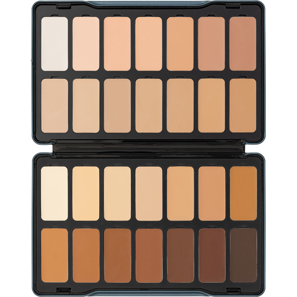 Kryolan Digital Complexion Cream Foundation Palette - 28 Pan Professional Makeup Kit for HD & 4K Camera (Digital 1) - Ideal for Film, TV, Bridal & Photography Makeup Artists