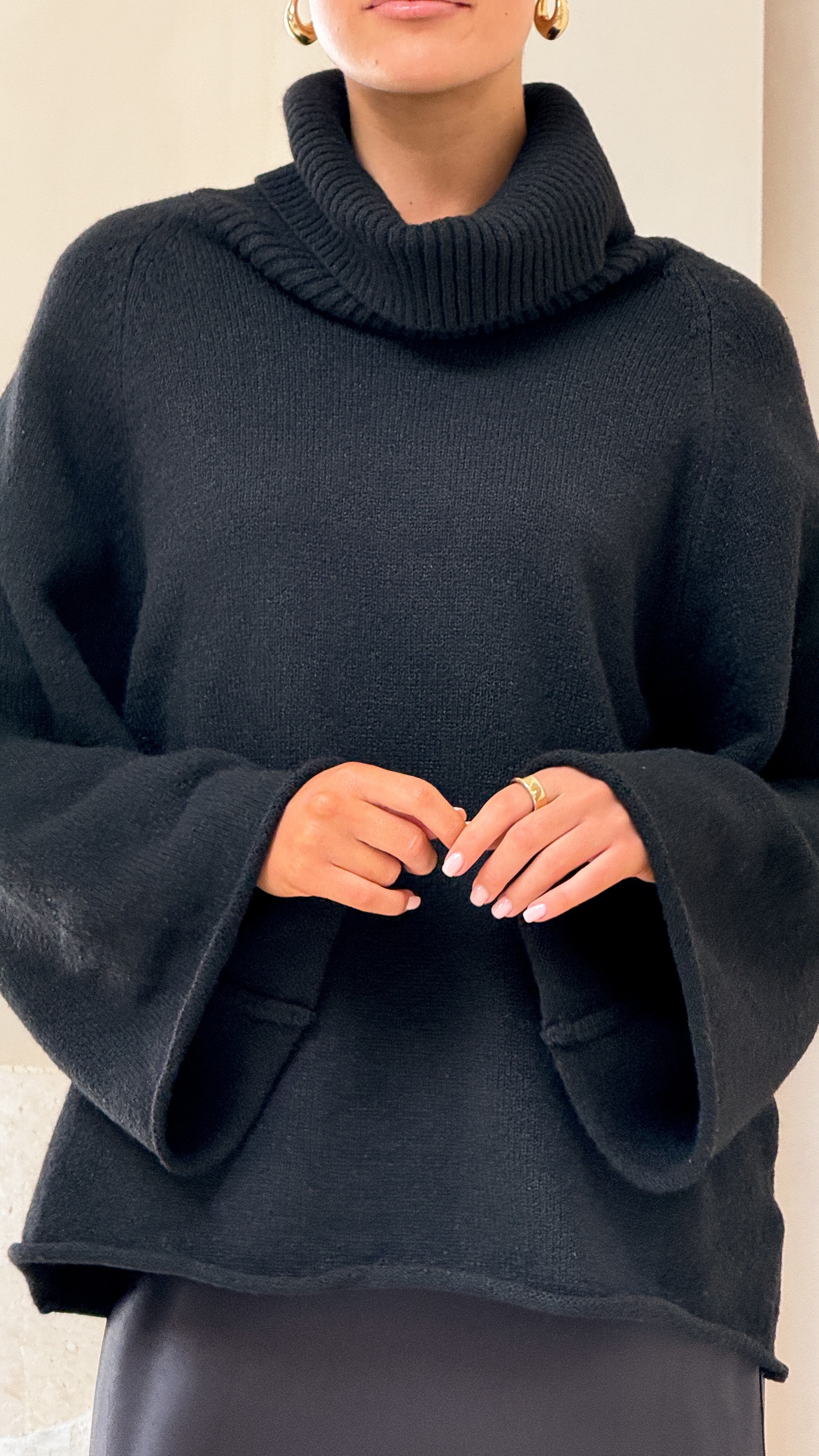 Jacques Knitted Jumper Sweater for Women - Soft Comfortable Winter Pullover Black - Perfect for Casual Outfits, Office Wear & Holiday Season