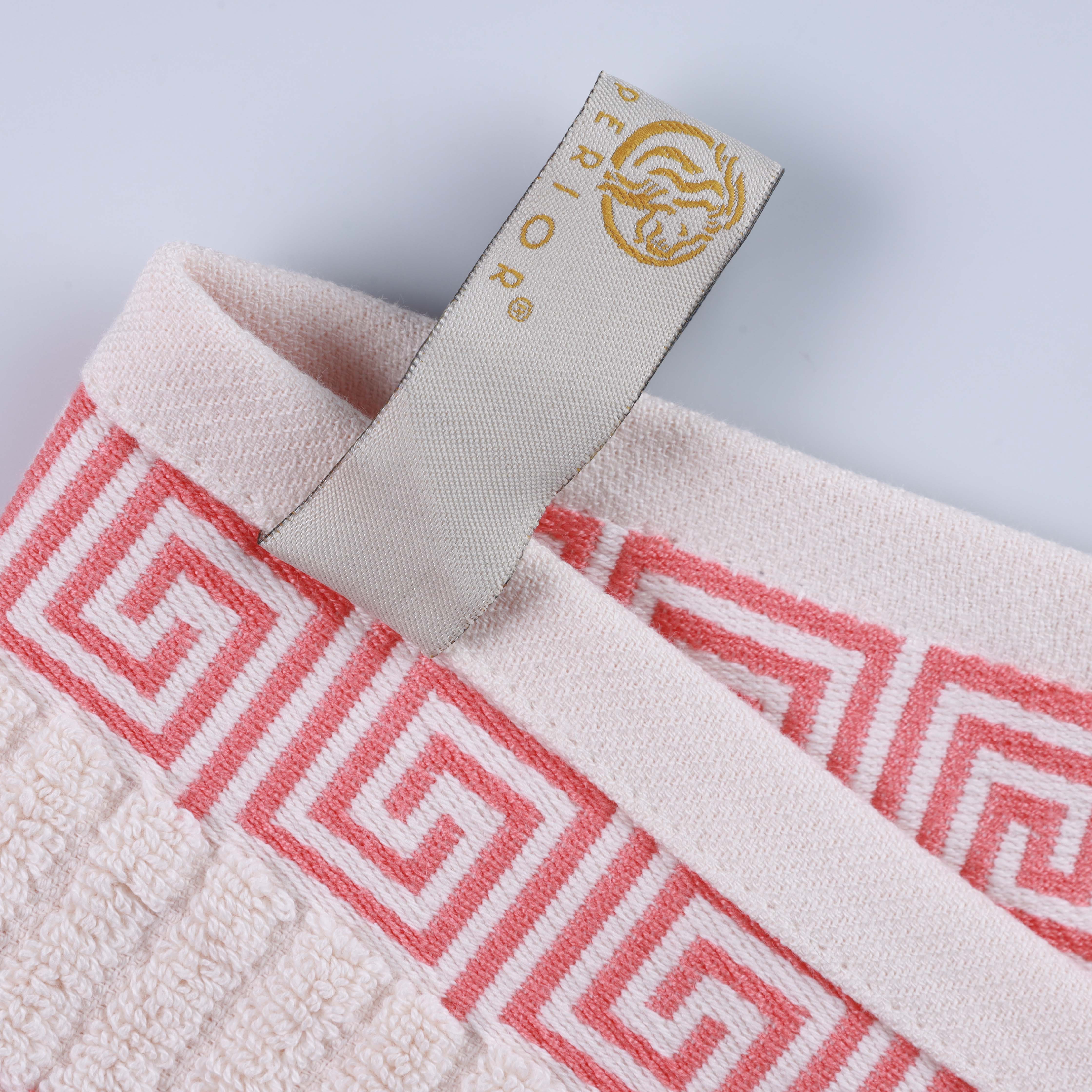 Premium Athens Cotton Greek Scroll & Floral 4-Piece Bath Towel Set - Soft & Absorbent for Spa, Bathroom & Guest Room Decor