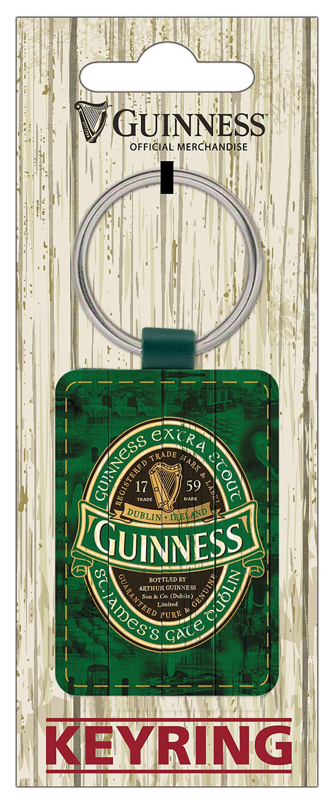Guinness PU Leather Keychain with Iconic Ireland Label - Green | Stylish Bar Accessory for Keys, Wallets & Gifts