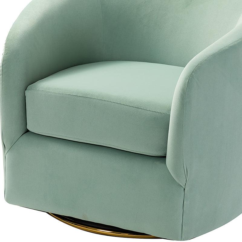 Emanuela Velvet Swivel Barrel Armchair - Modern Accent Chair for Living Room, Bedroom & Office - 360° Rotating Comfortable Lounge Chair with Soft Upholstery - Perfect for Reading, Relaxing & Home Decor