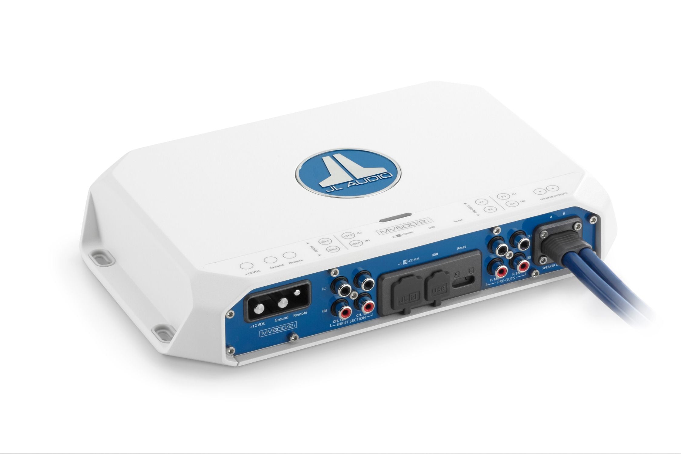 JL Audio MV600/2i 2-Channel Class D Marine Amplifier with DSP - 600W Power for Boats, Yachts & Watercraft - Perfect for Marine Audio Systems & Outdoor Entertainment