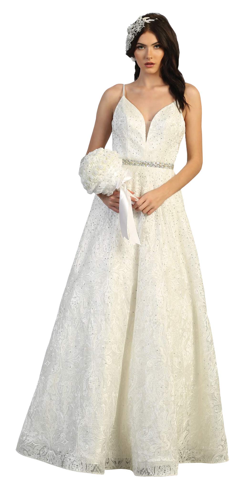 Elegant A-Line Wedding Dresses for Destination Weddings & Plus Size Brides | Formal Dress Shops Inc FDS7880 | Perfect for Beach, Garden & Church Ceremonies