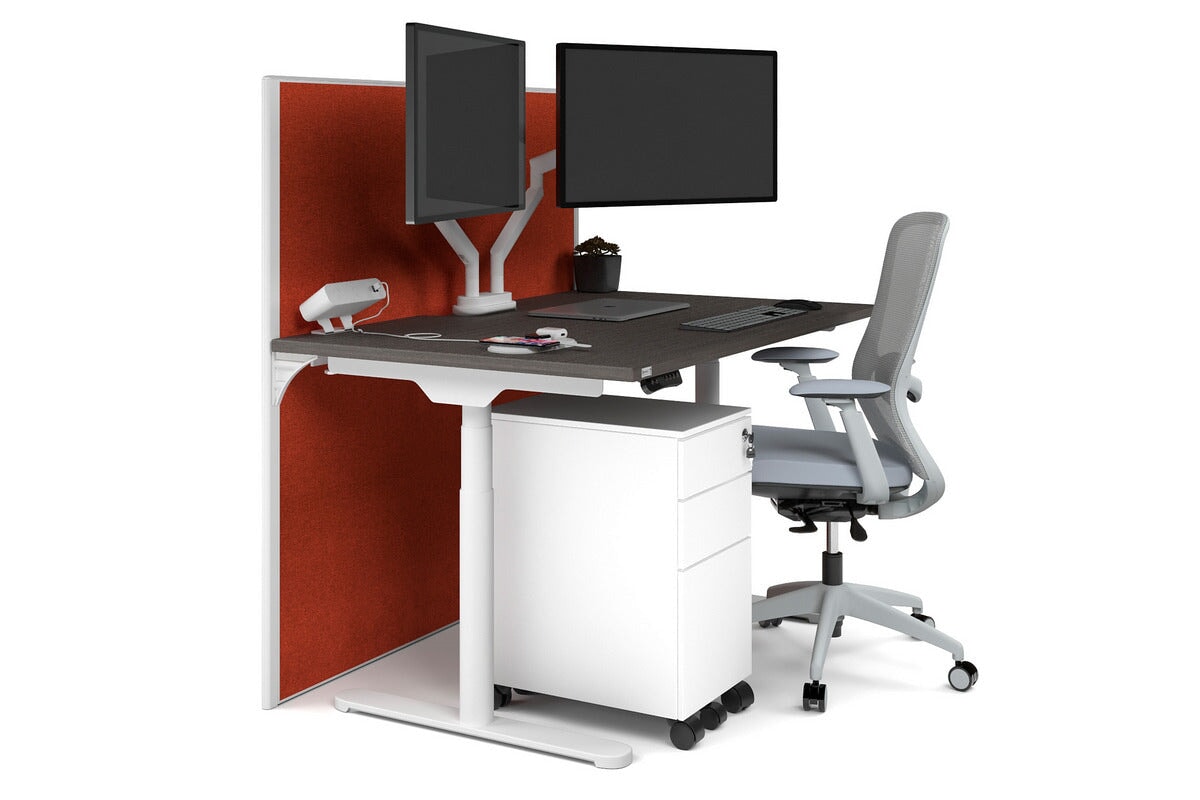 Flexi Premium Height Adjustable Single Workstation Desk - 1400L x 800W with Cable Management - Ergonomic Standing Desk for Home Office & Workspace