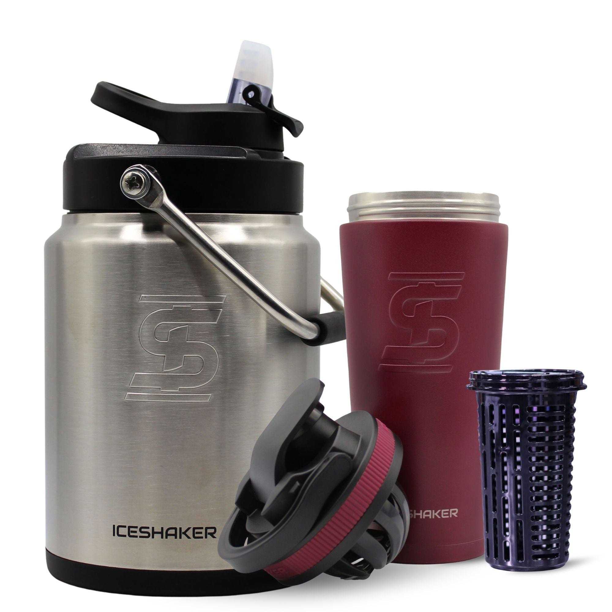 Premium Ice Shaker Hydration Pack - Insulated Water Bottle for Gym, Workout & Outdoor Sports - Leakproof & BPA-Free Shaker Cup for Protein Shakes & Cold Drinks
