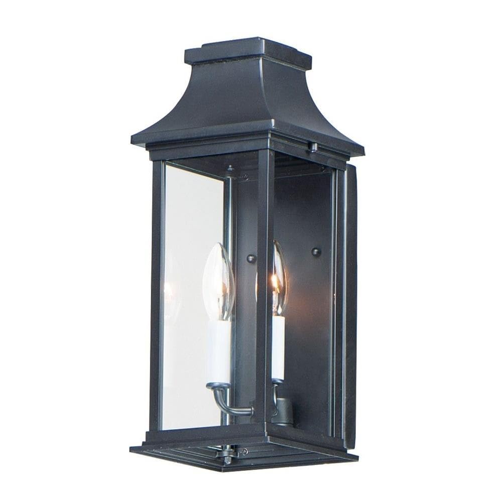 Maxim Lighting 30025CLBK Vicksburg 2-Light Outdoor Wall Sconce - Black Weatherproof Exterior Light Fixture for Porch, Patio, Garden & Entryway Lighting