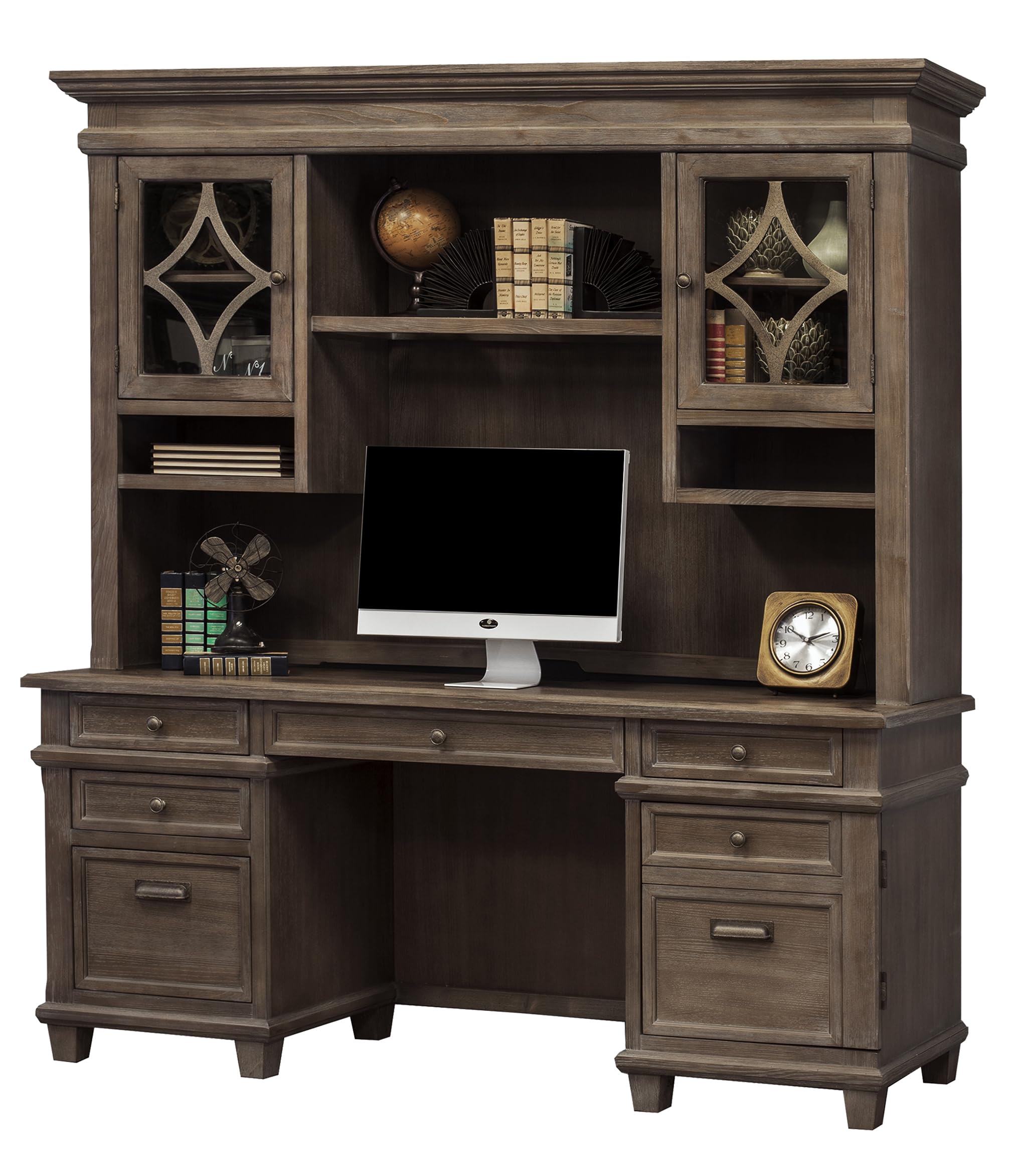 Martin Furniture Weathered Dove Credenza - Stylish Buffet Cabinet for Dining Room, Living Room & Entryway Storage